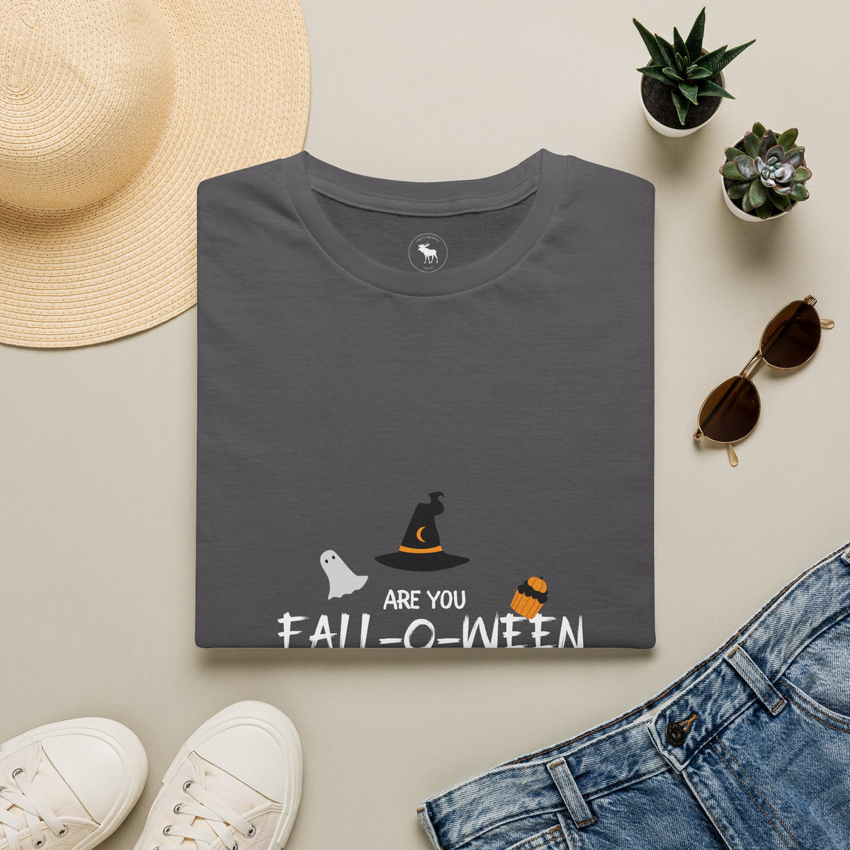 Are You Fall-O-Ween? Cute Witch & Pumpkin Halloween T-Shirt
