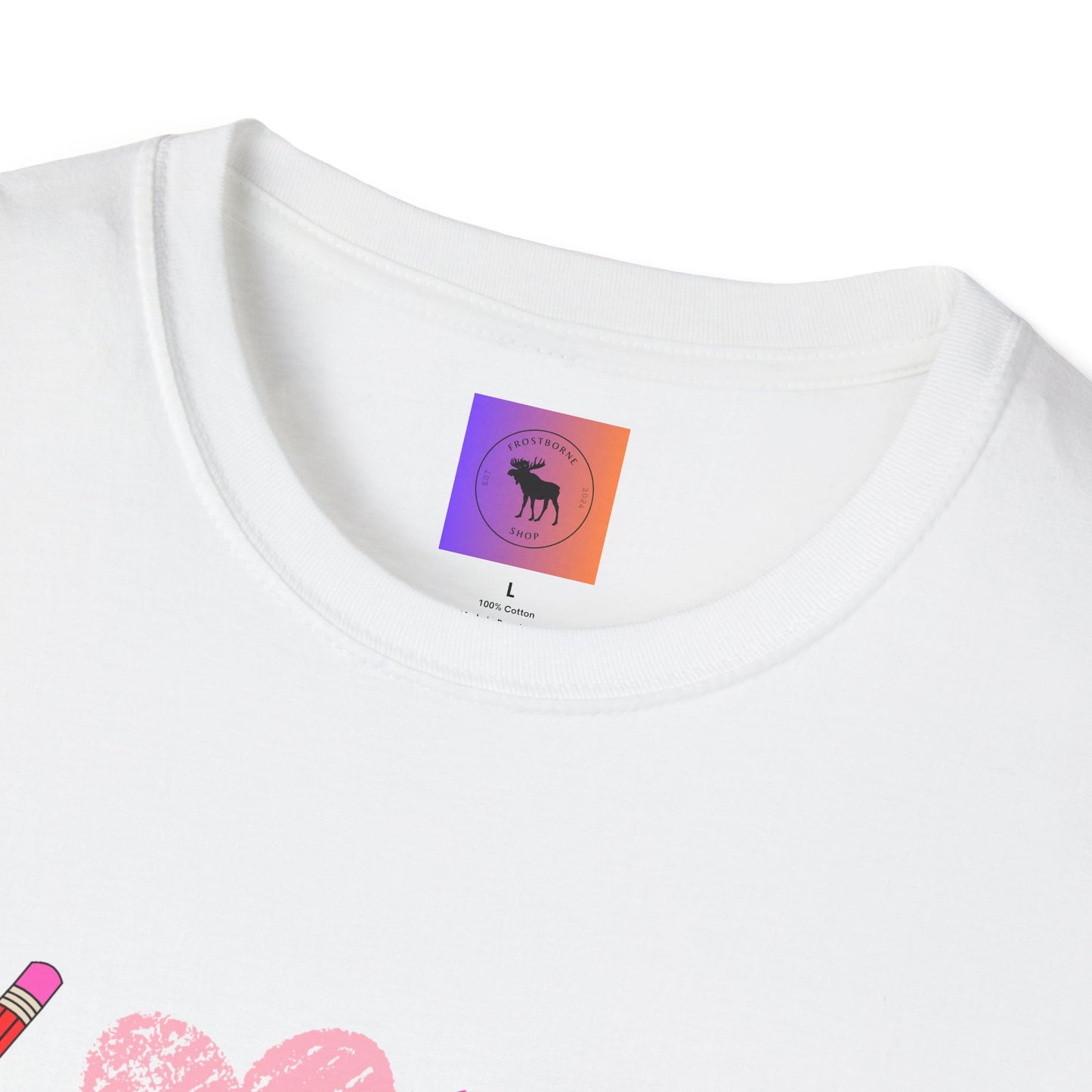 Teacher Valentine T-Shirt — Pencils, Crayon Apple & XOXO