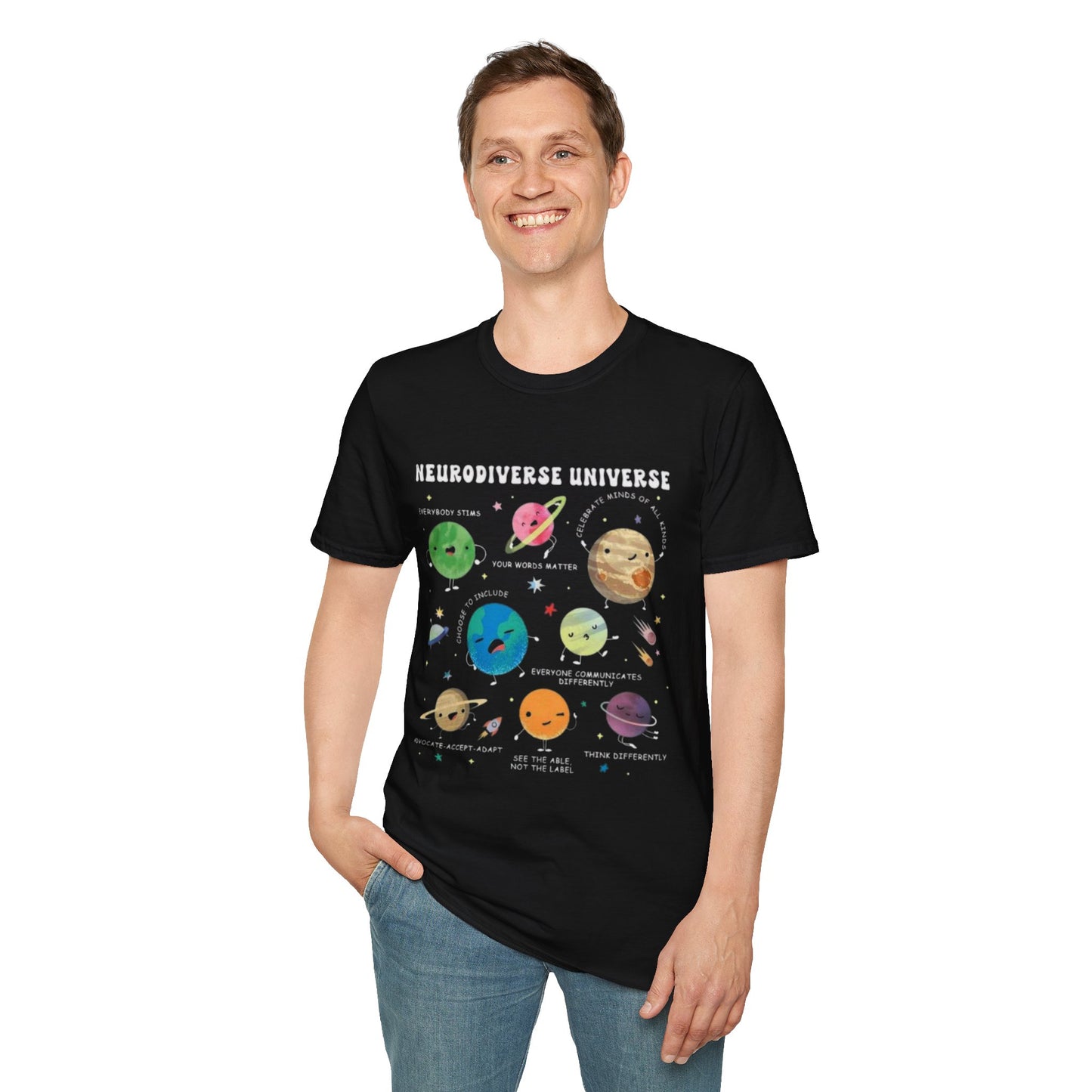 Neurodiverse Universe T-Shirt | Cosmos Graphic Tee, Unisex Space Shirt, Educational Gift, Science Lover Apparel, Unique Gift Idea