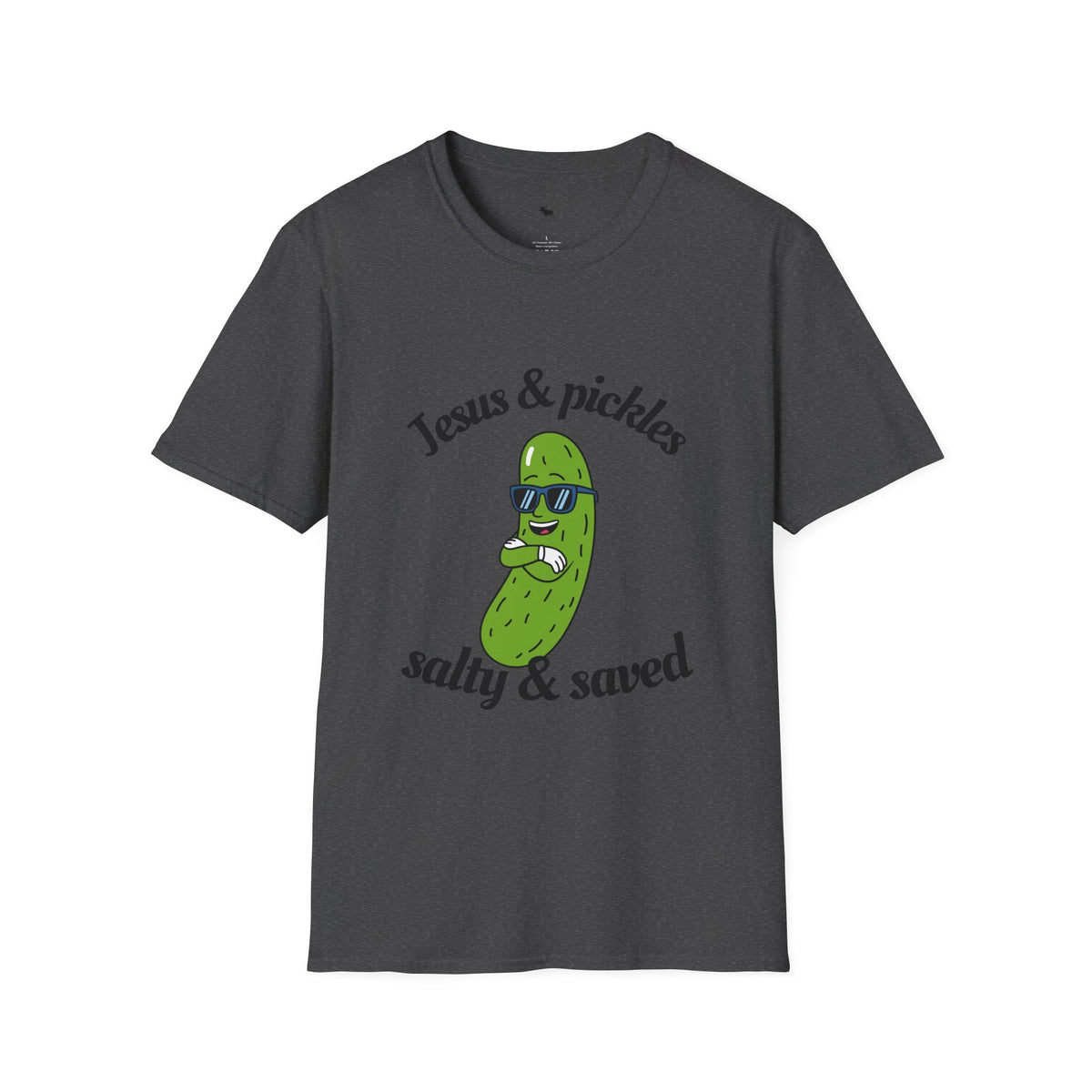 Jesus & Pickles T-Shirt — “Salty & Saved” Funny Christian Graphic Tee