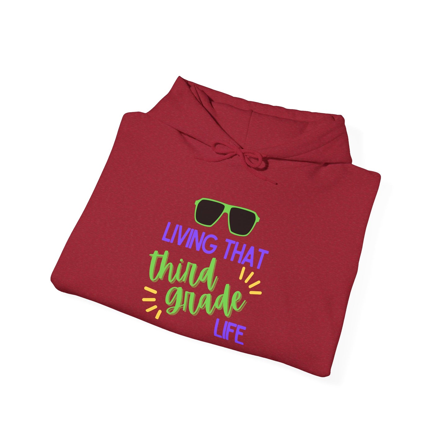 Living That Third Grade Life Hoodie - Perfect for Students, Graduation Gift, Cool Casual Wear, Back to School, Kids' Style