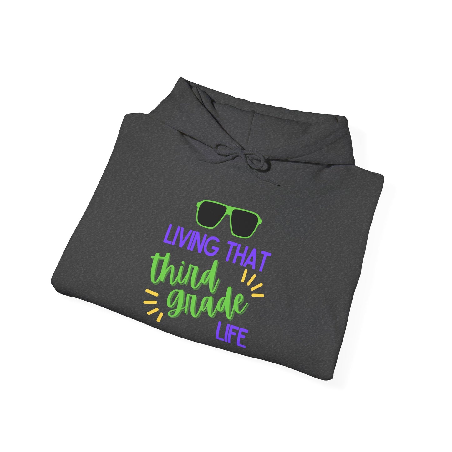 Living That Third Grade Life Hoodie - Perfect for Students, Graduation Gift, Cool Casual Wear, Back to School, Kids' Style