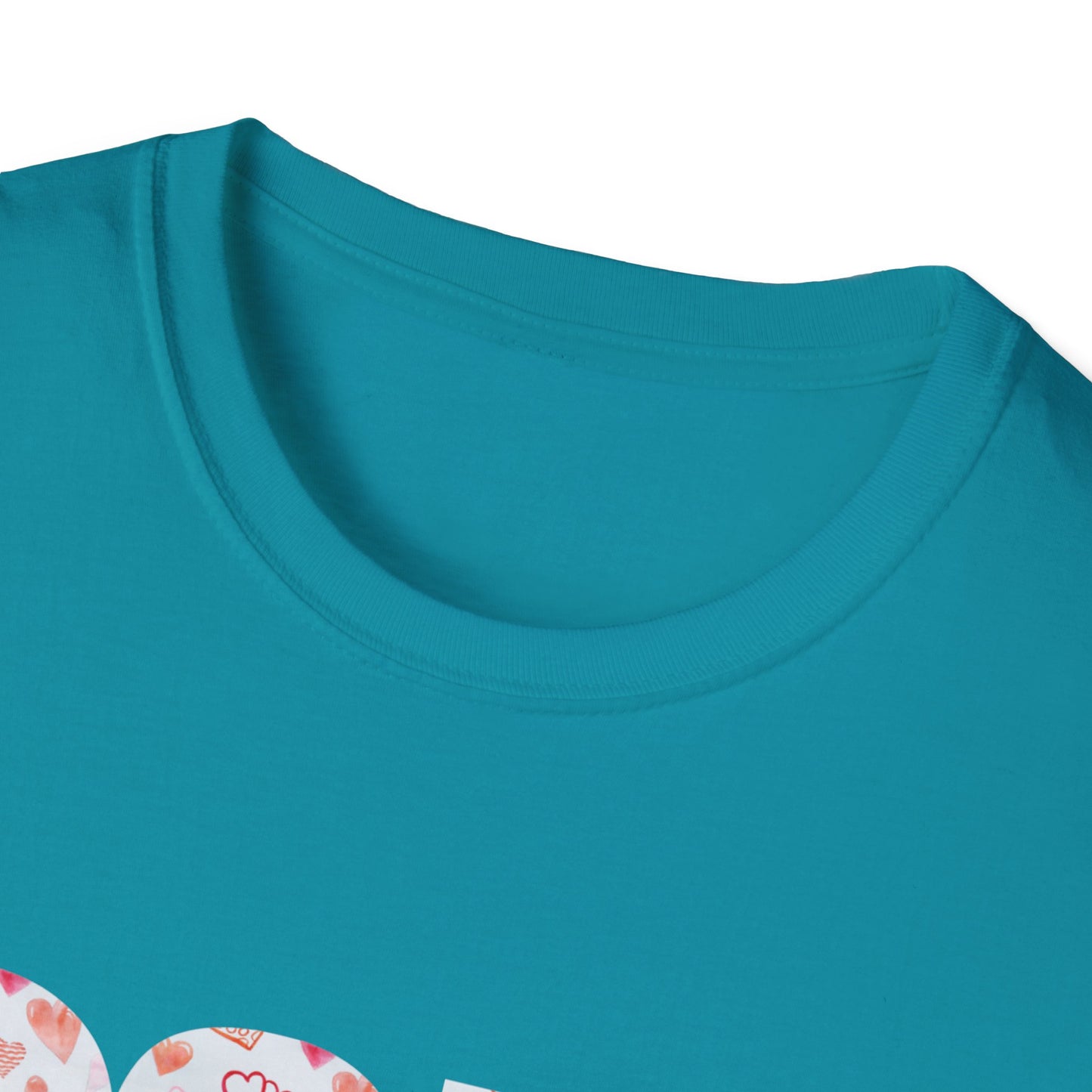 Para heart Text T-Shirt — Pink heart Pattern Graphic Tee