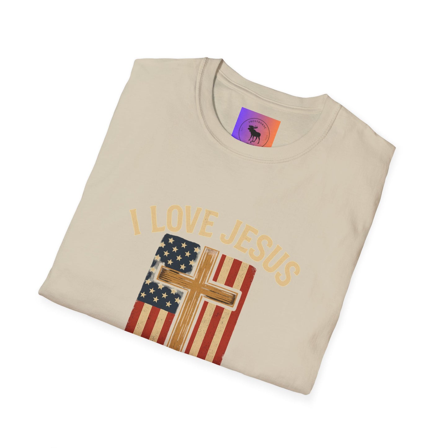 I Love Jesus and America Unisex T-Shirt, Faith Apparel, Patriotic Tee, Religious Clothing, Gifts for Christians, Fourth of July Shirt