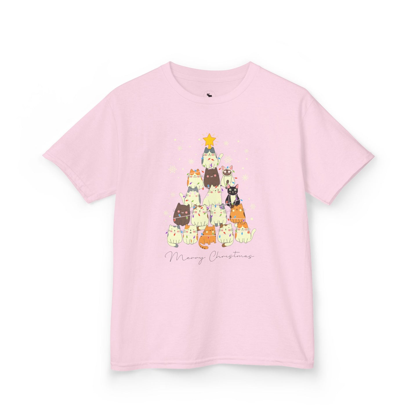 Kids Holiday Cat Tee, Cute Christmas Shirt, Fun Winter Top, Adorable Kids T-Shirt, Festive Animal Apparel, Christmas Gift for Kids