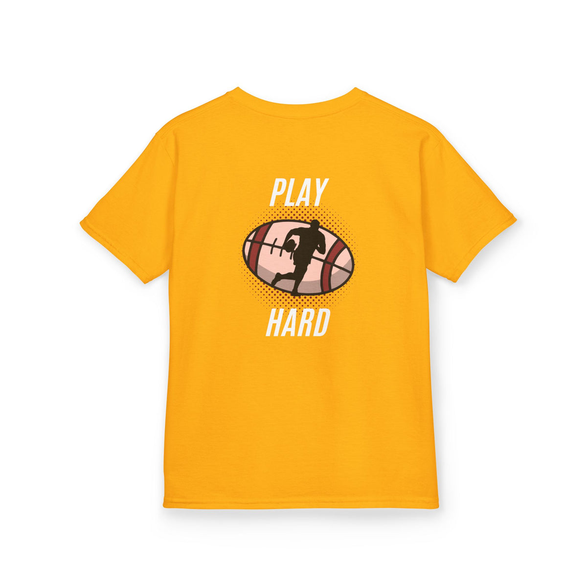 Kids Tee — 'Play Hard' Football Graphic Shirt