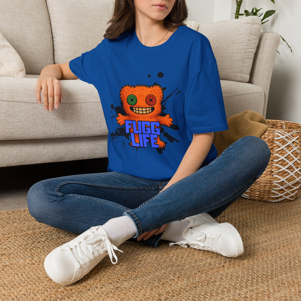 Funny Orange Monster T-Shirt – 'Fugg Life' Graphic Tee