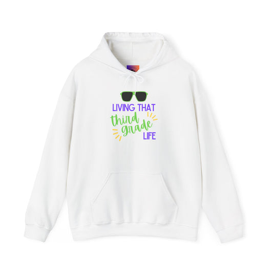 Living That Third Grade Life Hoodie - Perfect for Students, Graduation Gift, Cool Casual Wear, Back to School, Kids' Style