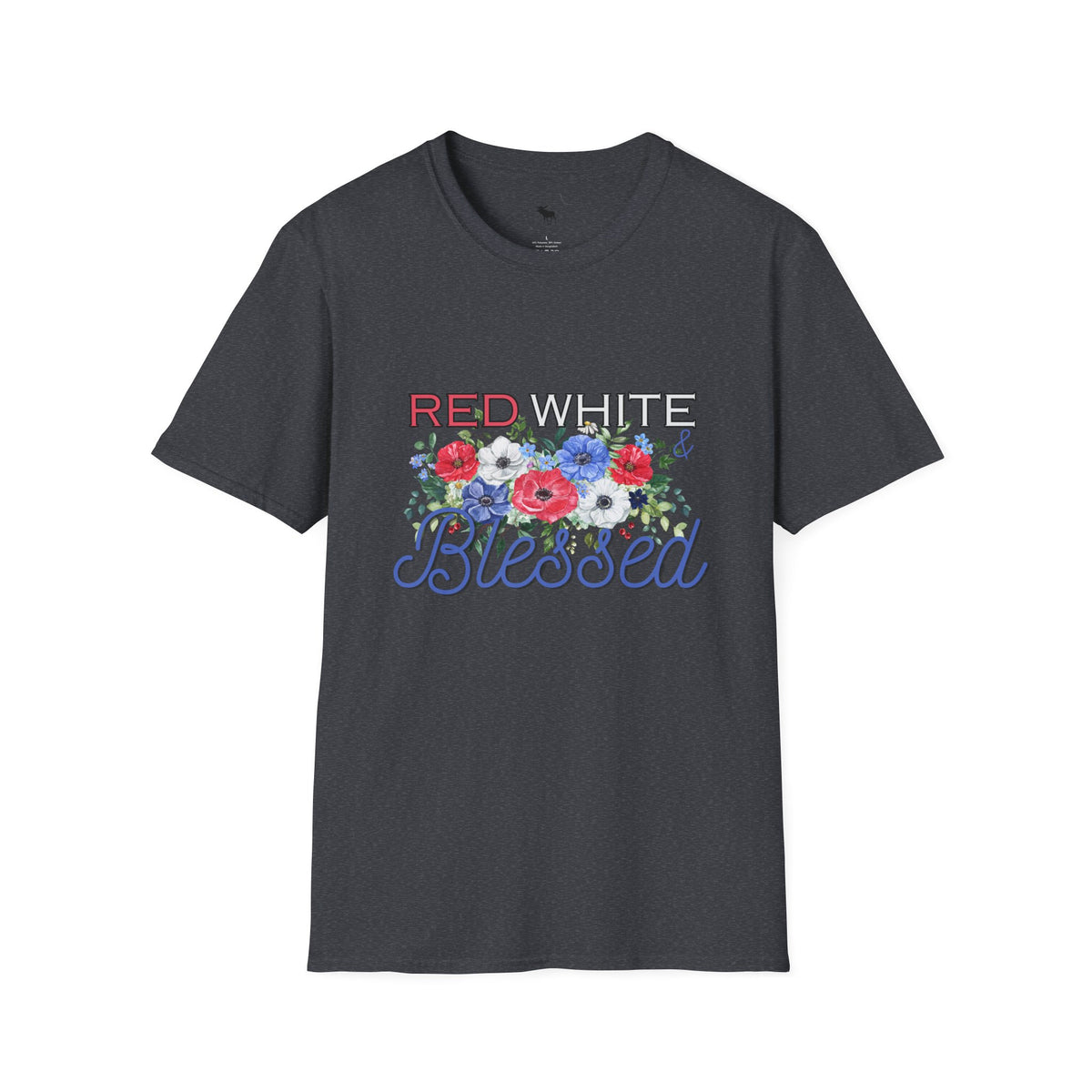 T-Shirt — "Red White & Blessed" Floral Patriotic Tee