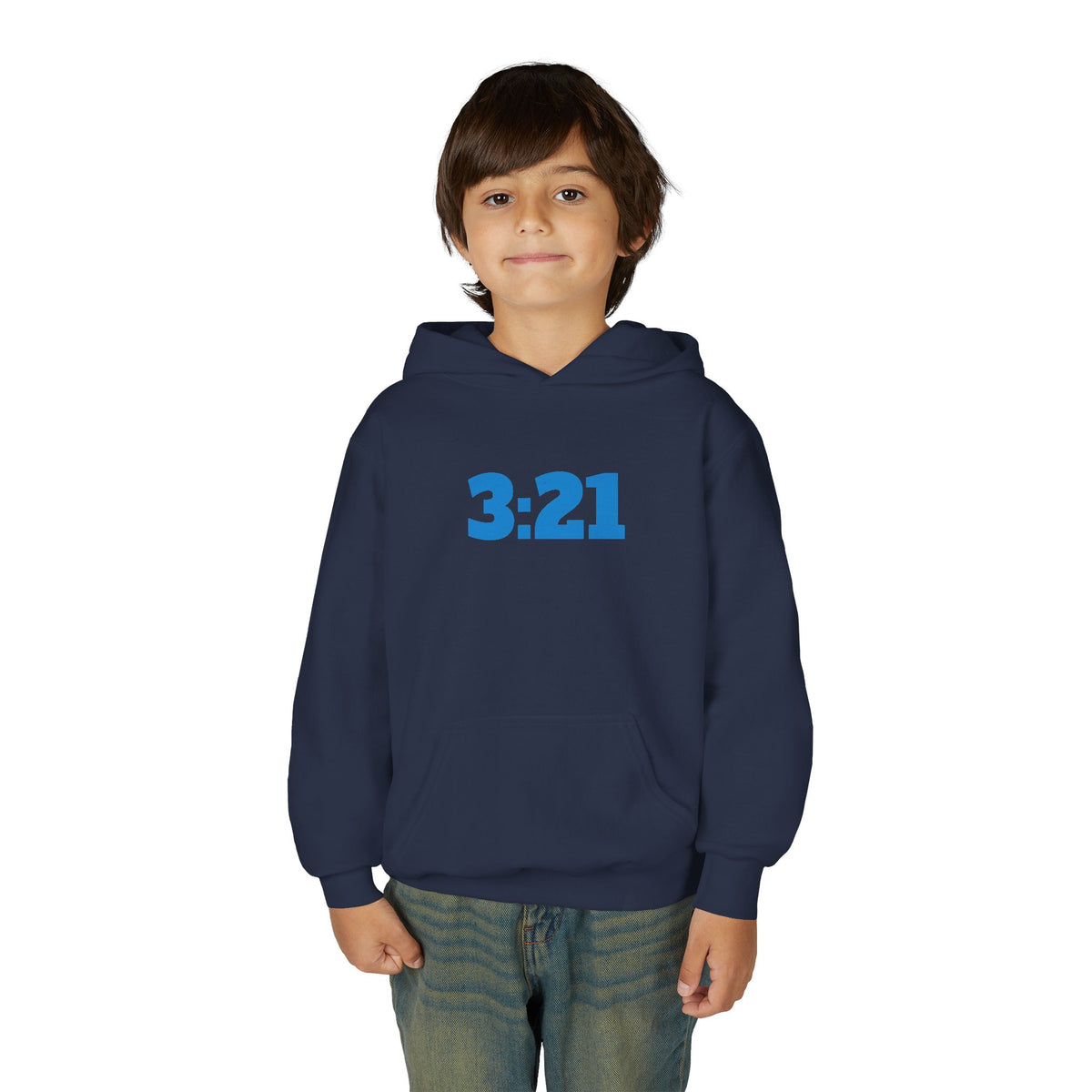 Youth Hoodie — 3:21 DNA Design Kids Pullover with Colorful Double Helix Down Syndrome awareness colors