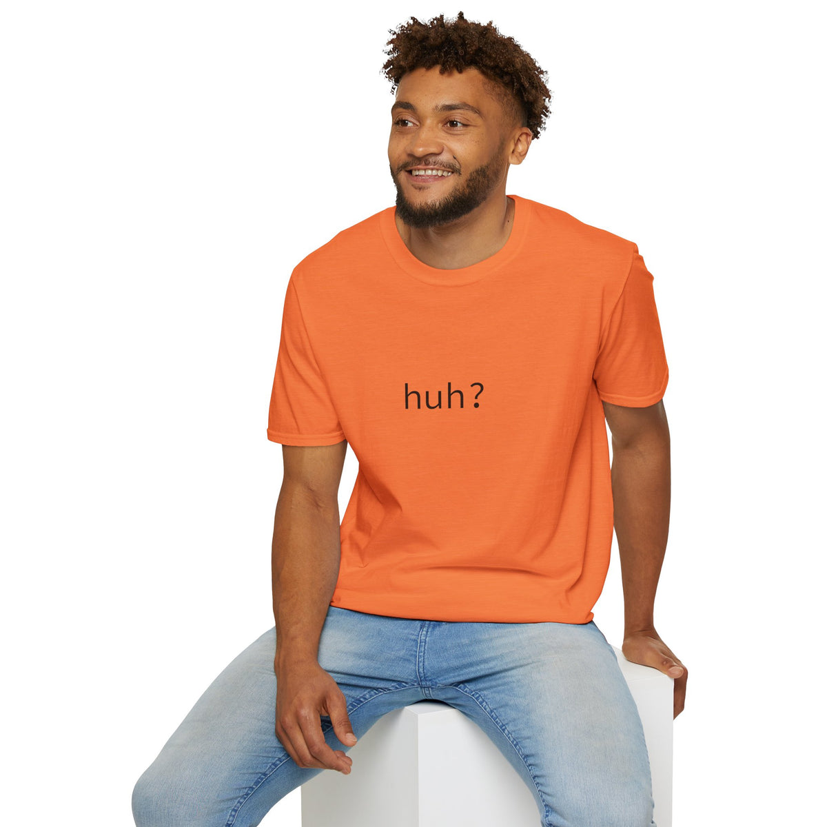 Huh? Minimalist Graphic T‑Shirt — Funny Casual Statement Tee