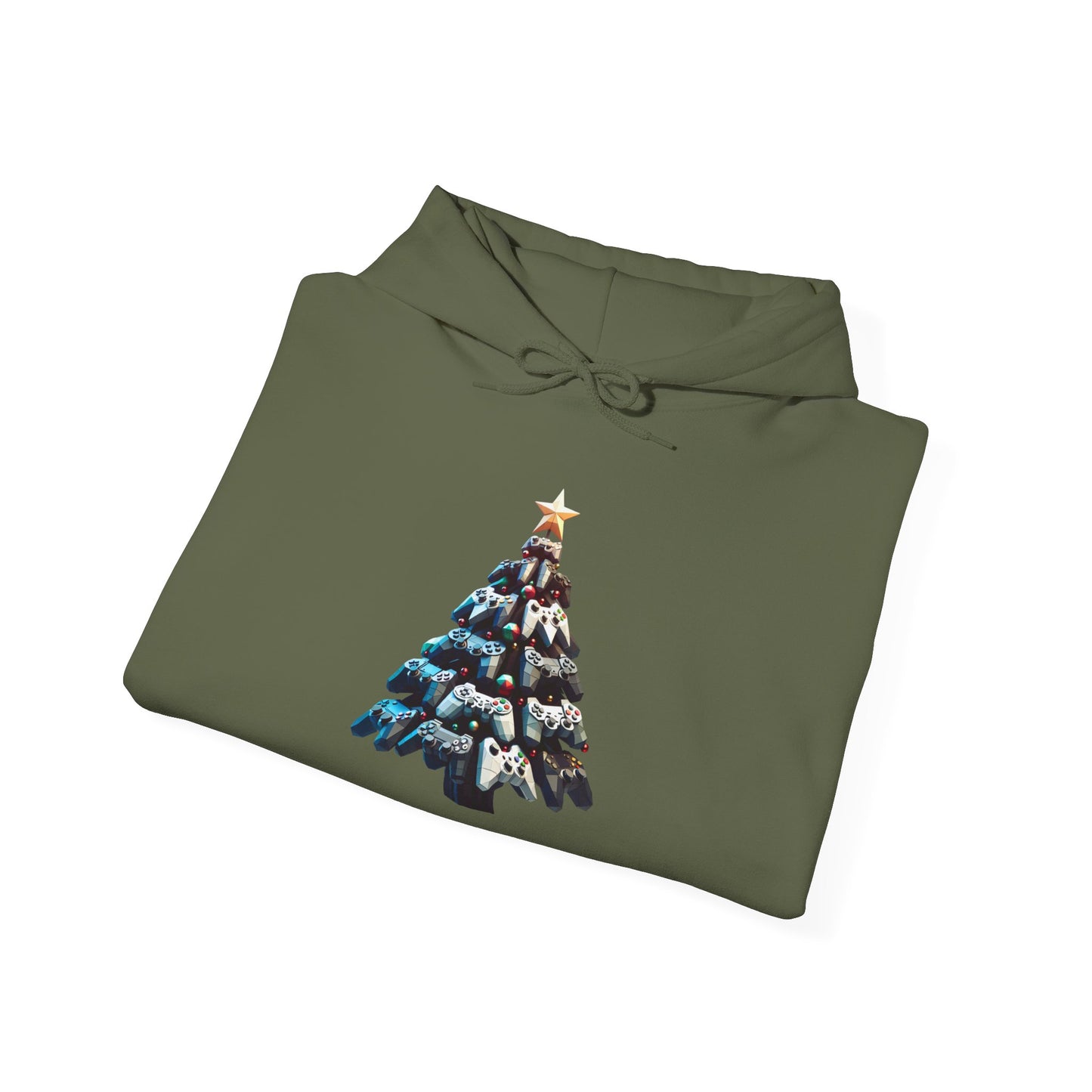 Video Game Console Christmas Tree Hoodie - Gamer Gift Sweatshirt, Holiday Gaming Apparel, Unisex Hooded Jumper, Geeky Christmas Present,