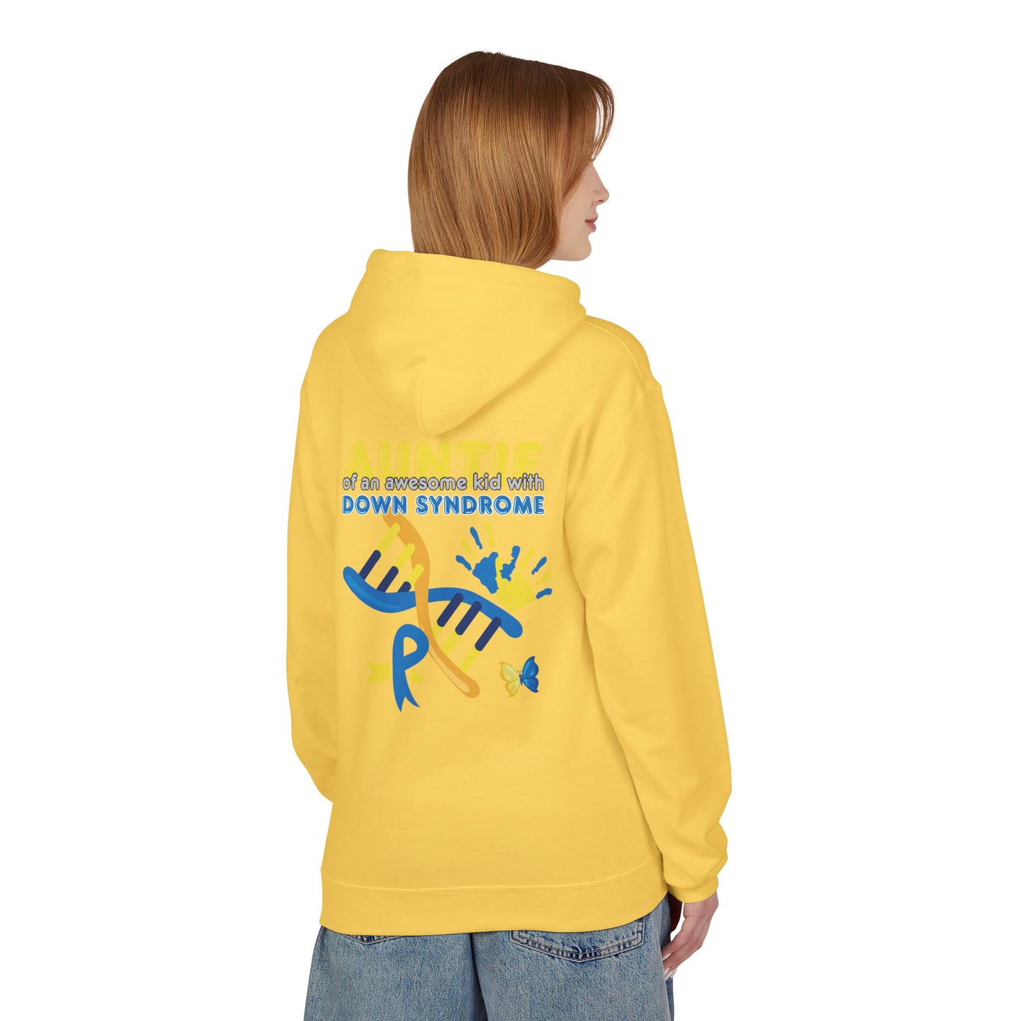 Down Syndrome Aunt Hoodie — "Auntie of the Morning Sun" DNA Ribbon Sweatshirt