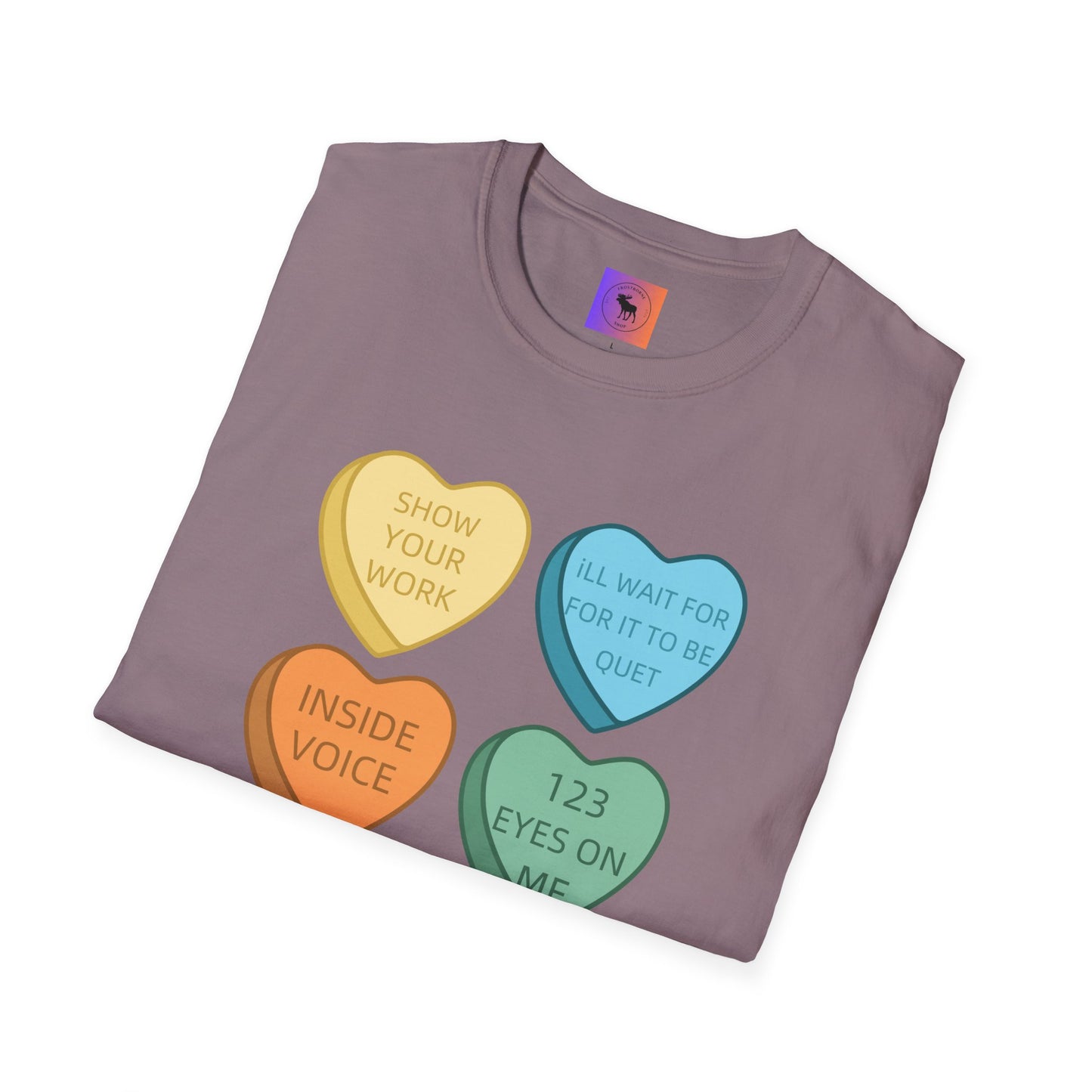 Conversation Heart Teacher Shirt — Funny Classroom Love Notes Tee