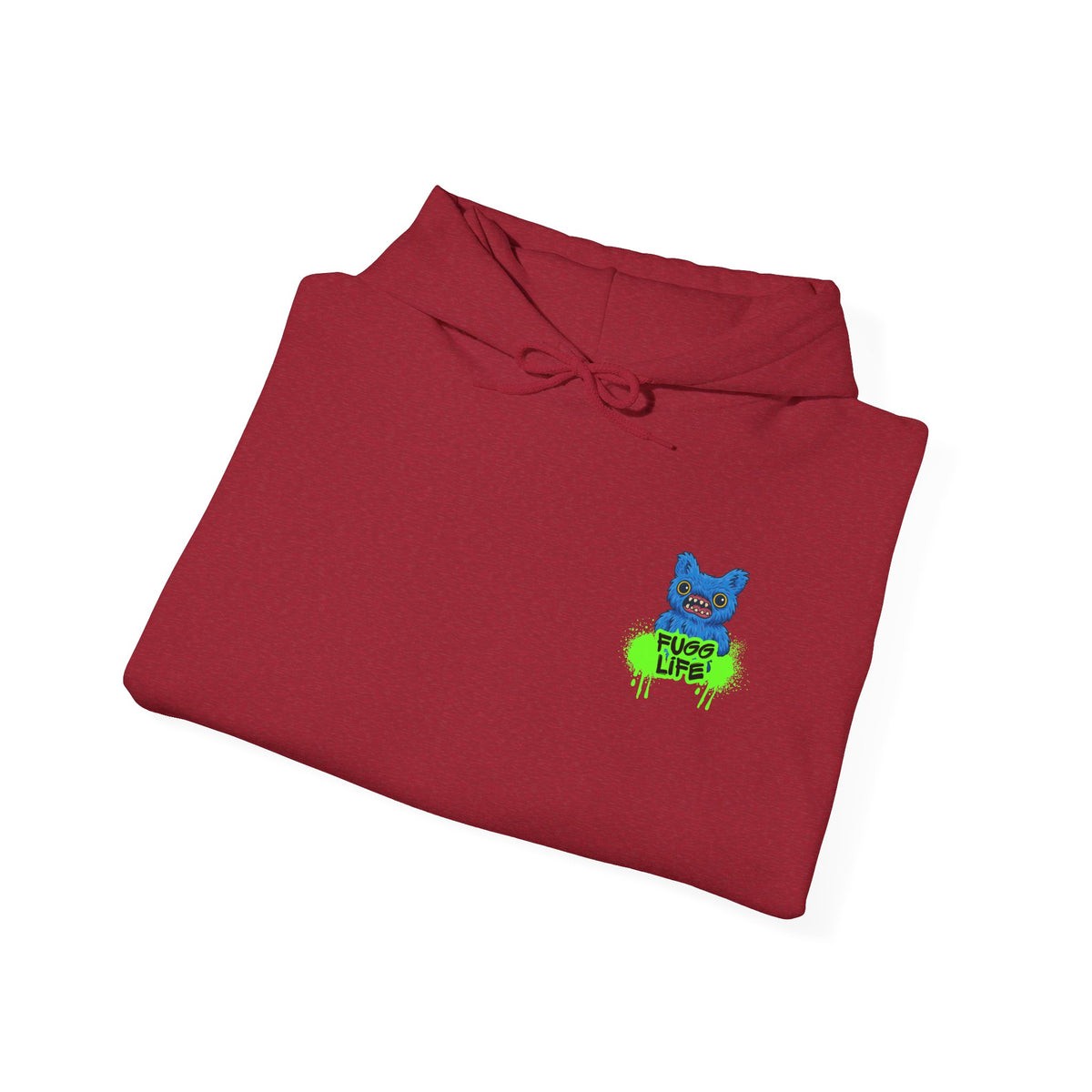 Hoodie Fugglers Colorful Cartoon Monster Crew Graphic Back Print
