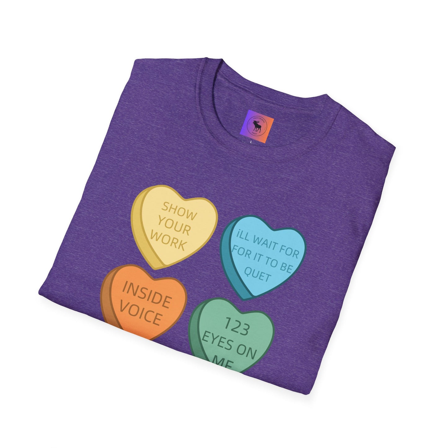 Conversation Heart Teacher Shirt — Funny Classroom Love Notes Tee