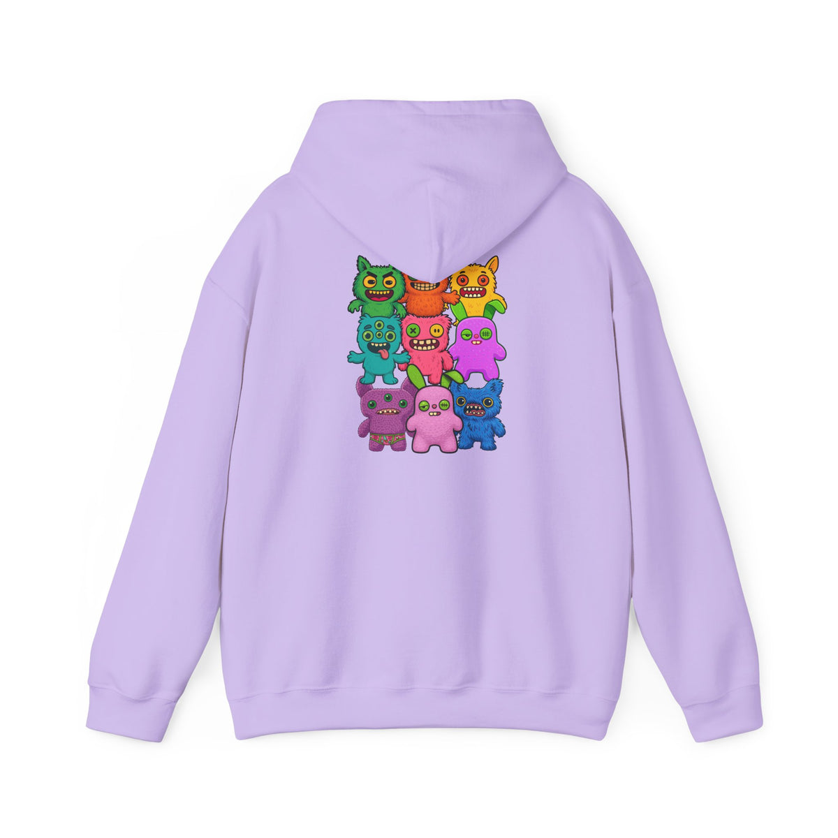 Hoodie Fugglers Colorful Cartoon Monster Crew Graphic Back Print