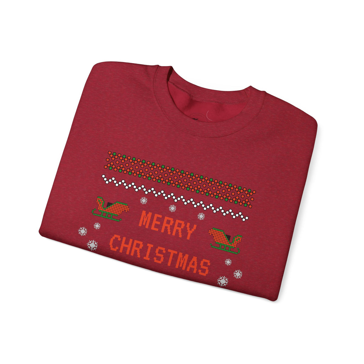 Aggressive 'Merry Christmas' Ugly Sweater Crewneck — Hilarious Adult Holiday Sweatshirt