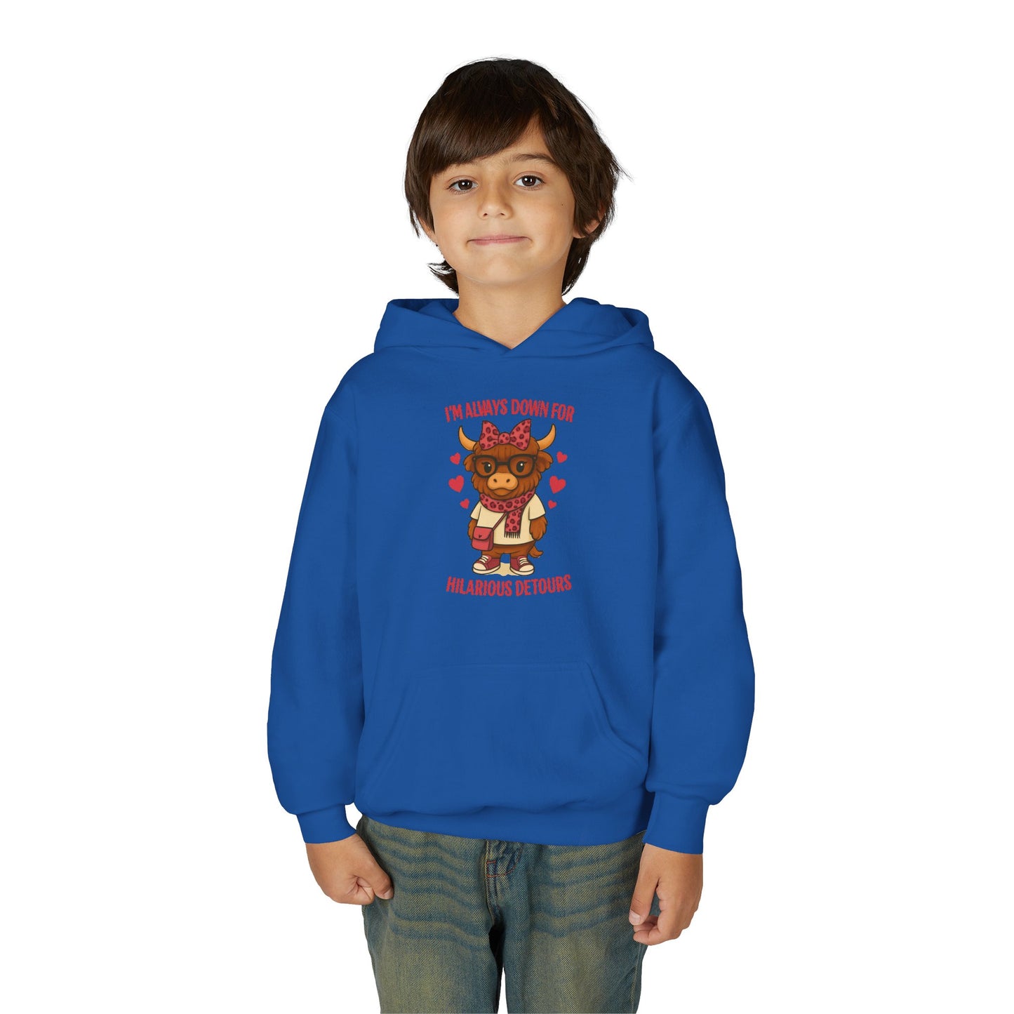 Youth Funny ADHD Hooded Sweatshirt - Cute Animal Design, Gift for Kids, Casual Wear, Birthday, Holidays, Fun Activites