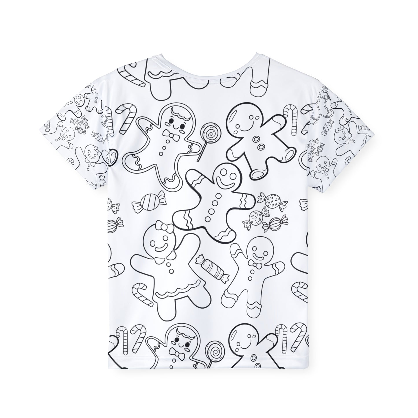 Kids color your own t-shirt, gingerbread cookies for Christmas or holiday