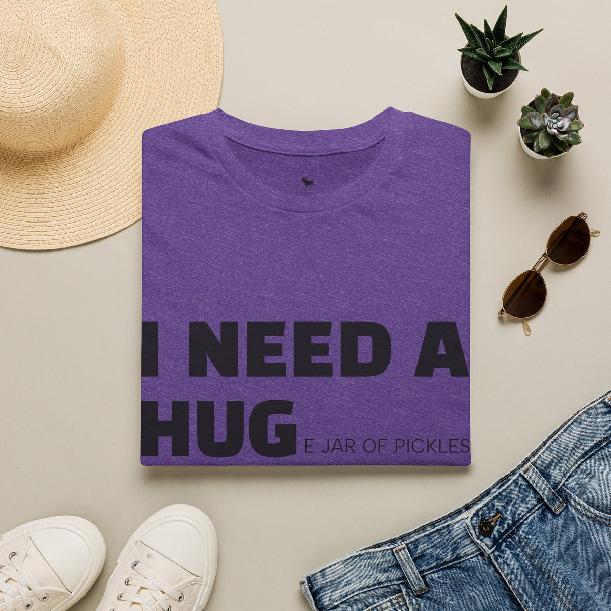 I Need A Hug T-Shirt — Funny "I Need a Hug (or a Jar of Pickles)" Graphic Tee