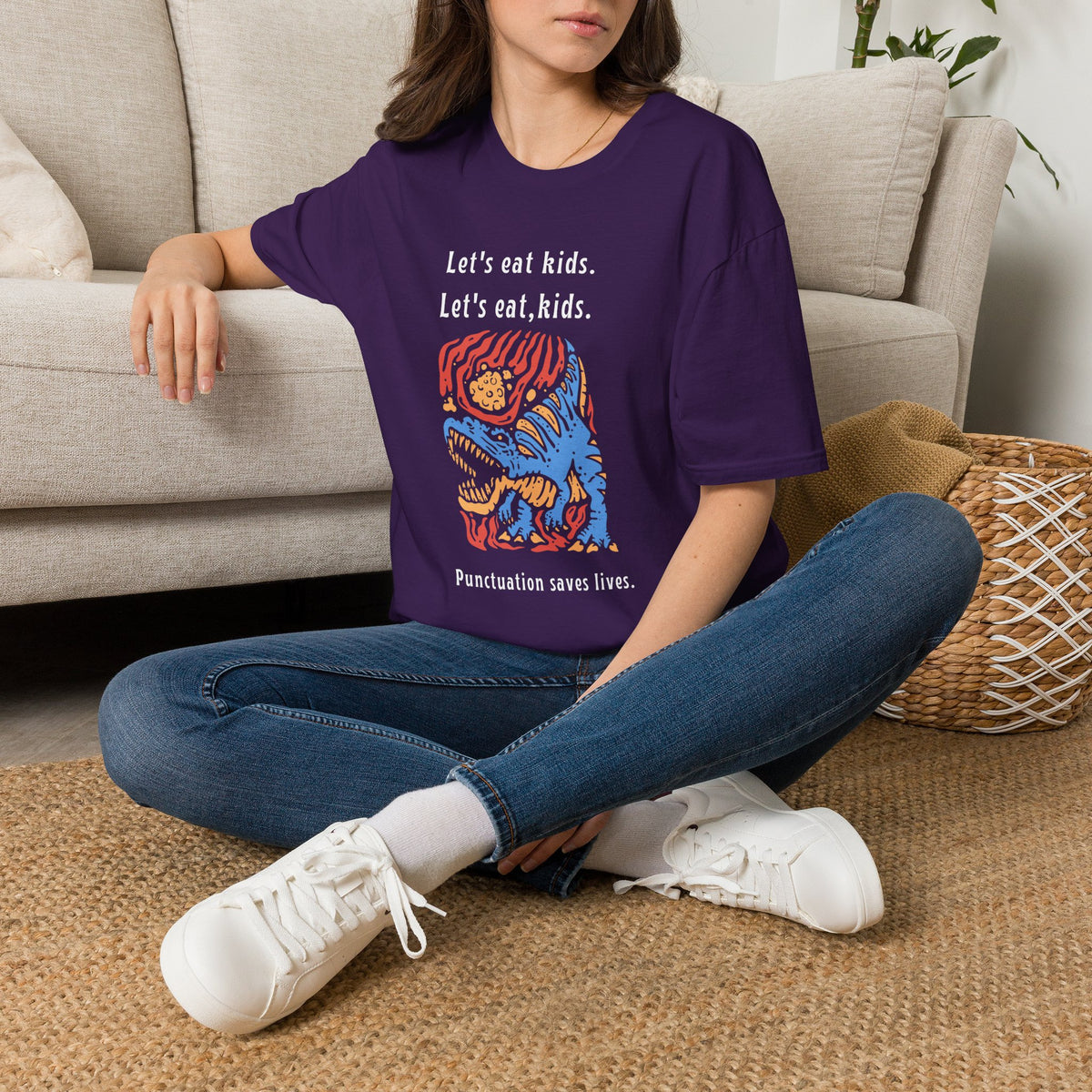 Let's Eat, Kids. T-Shirt — Punctuation Saves Lives Funny Grammar Tee