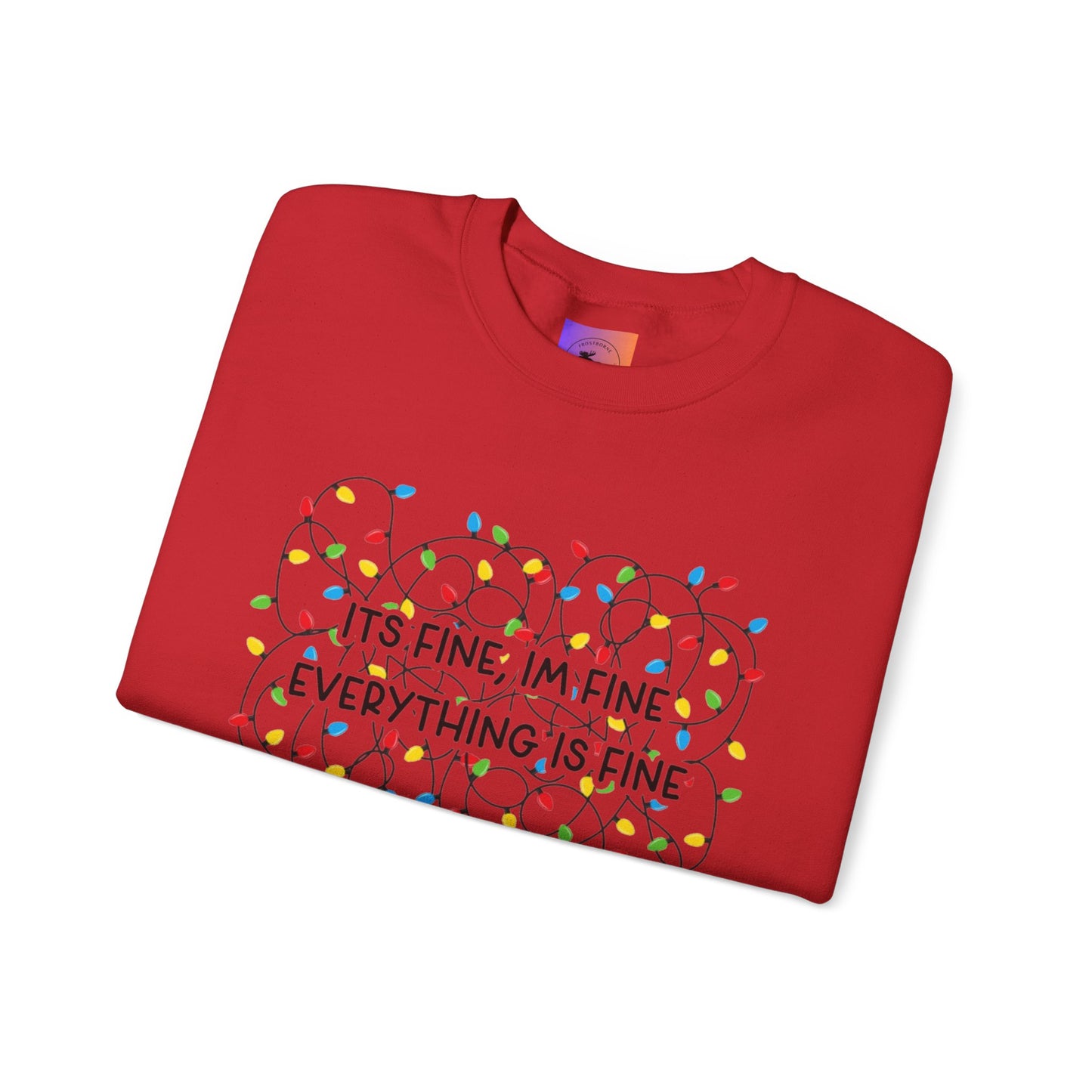 Its Fine Everything Is Fine holiday lights crewneck