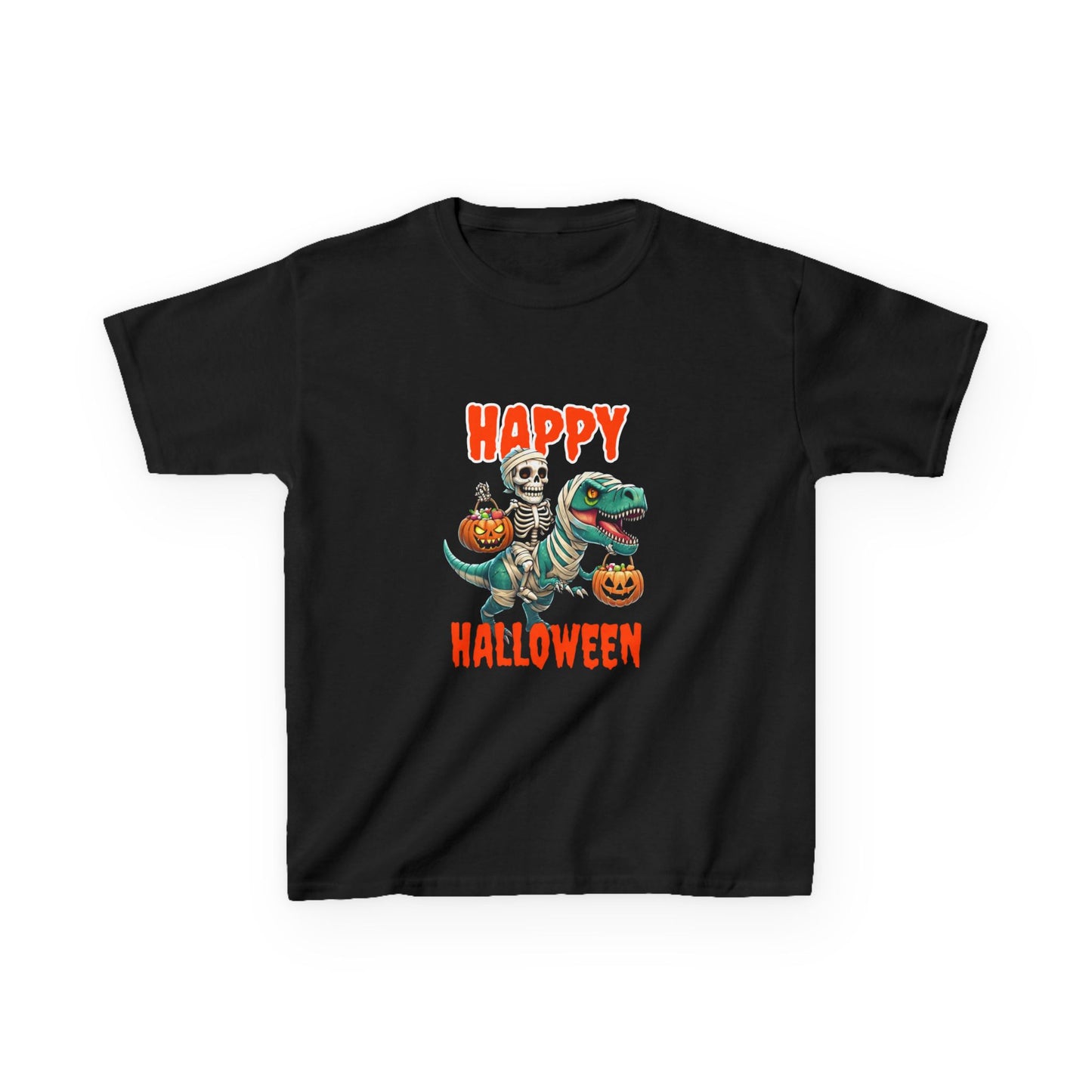 Halloween Dino Kids Tee - Spooky Fun T-Shirt for Halloween Parties, Trick or Treating, Kids' Costumes, Birthday Gift, Fun and Playful Design