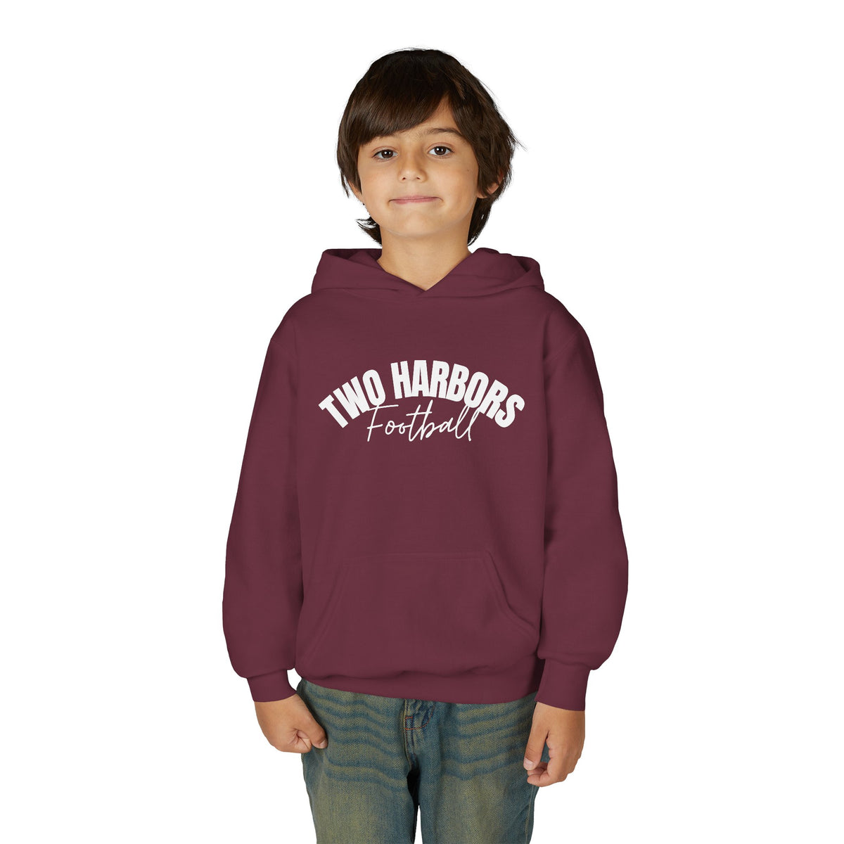 Two Harbors Football Youth Hoodie — Kids Team Spirit Pullover
