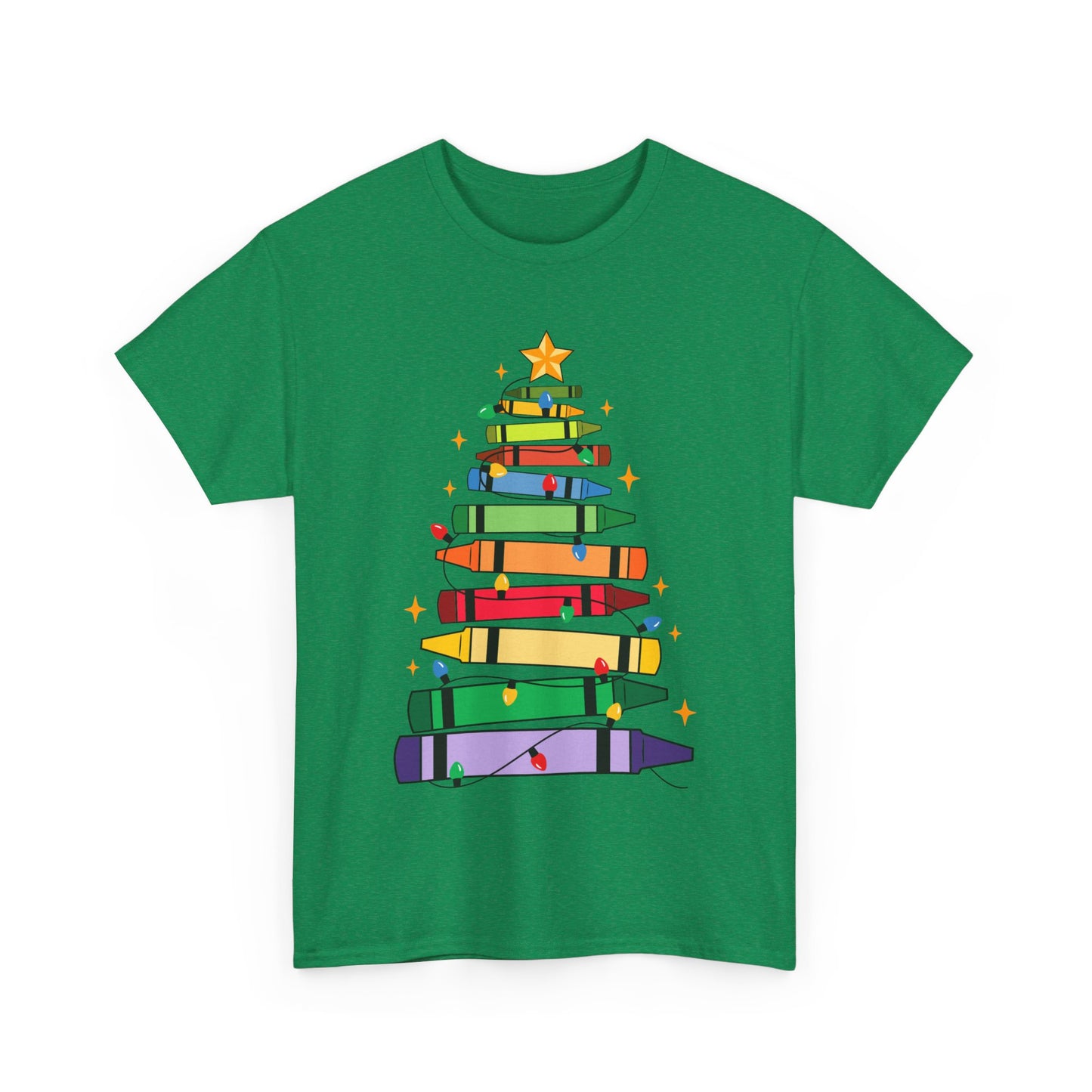 Crayon Tree Teacher Unisex Tee for Christmas Gift, Homeschool T-Shirt, Holiday Apparel, Educator Present, School Tee Shirt