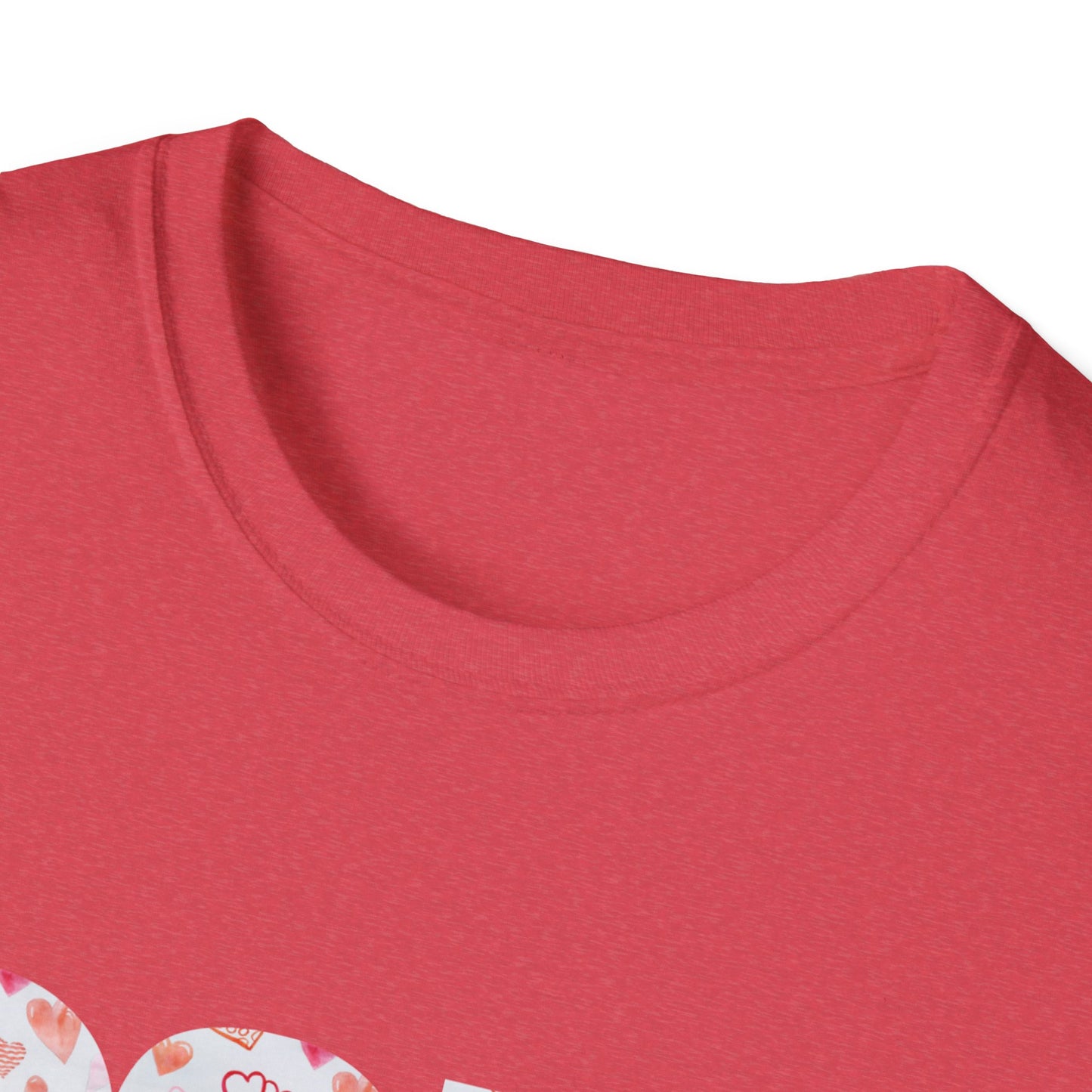 Para heart Text T-Shirt — Pink heart Pattern Graphic Tee
