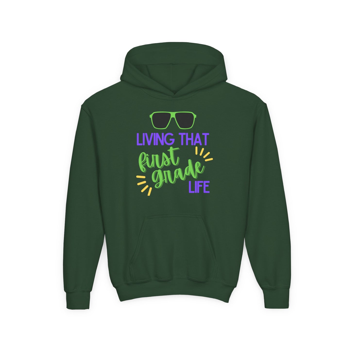 Cool first Grade Hoodie for Youth, Back to School Gift, Trendy Kids Sweatshirt, Living that Third Grade Life, Fun School Spirit Wear