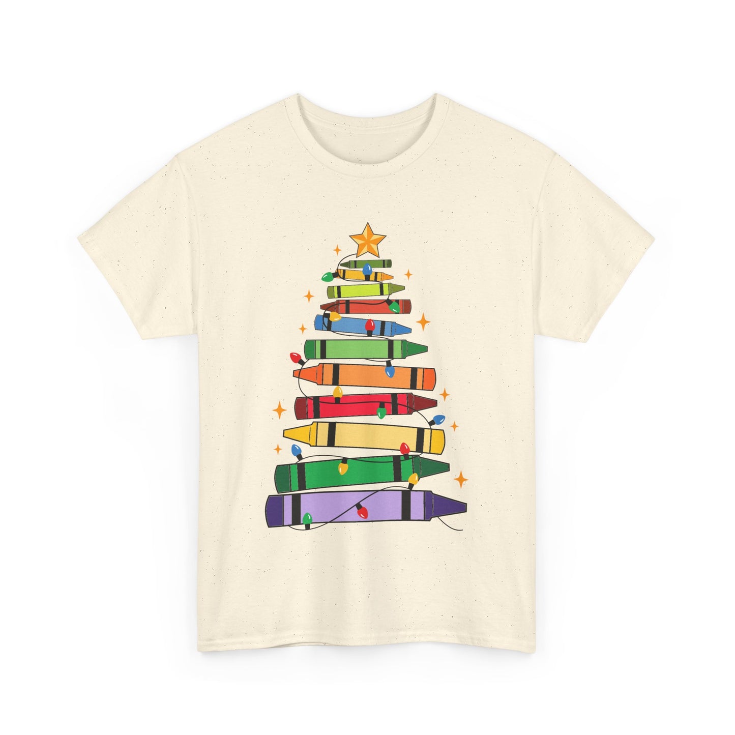 Crayon Tree Teacher Unisex Tee for Christmas Gift, Homeschool T-Shirt, Holiday Apparel, Educator Present, School Tee Shirt