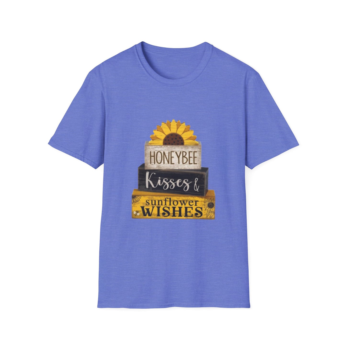 Sunflower & Honeybee T-Shirt — "Honeybee Kisses & Sunflower Wishes" Farmhouse Tee