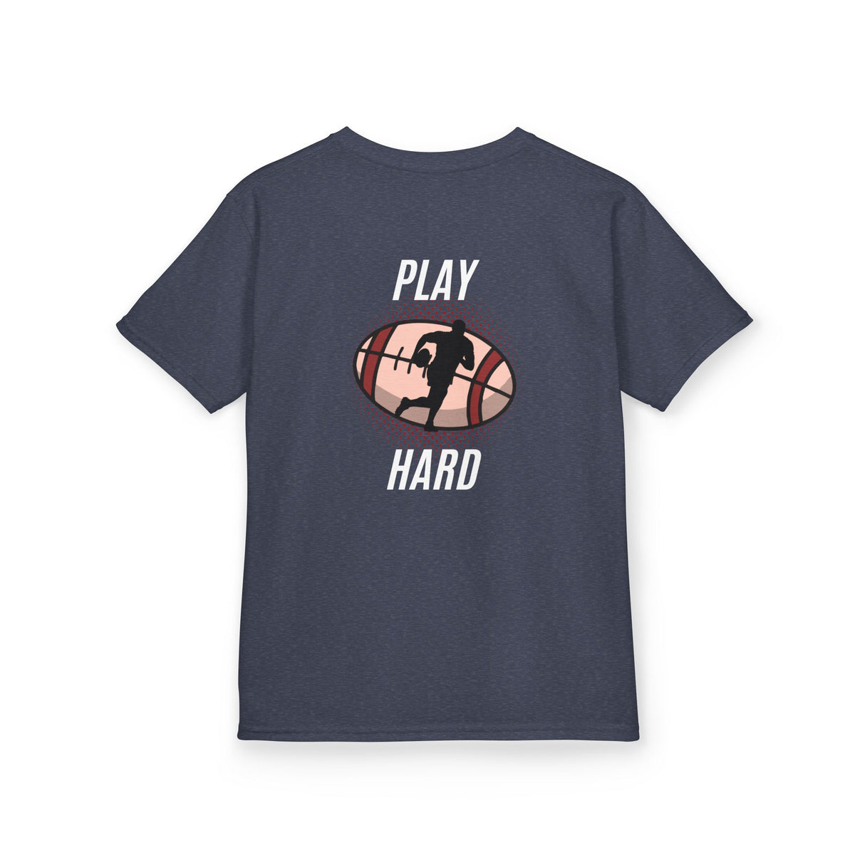 Kids Tee — 'Play Hard' Football Graphic Shirt