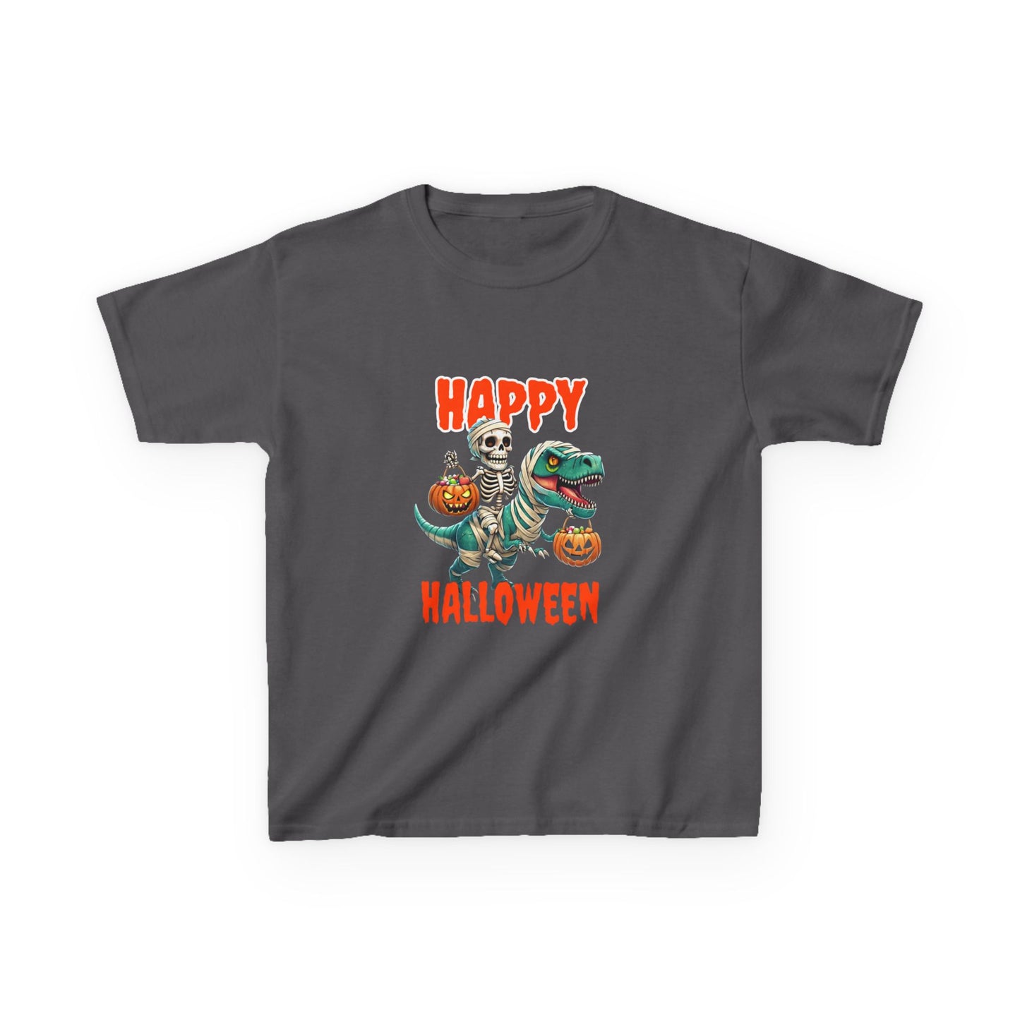 Halloween Dino Kids Tee - Spooky Fun T-Shirt for Halloween Parties, Trick or Treating, Kids' Costumes, Birthday Gift, Fun and Playful Design
