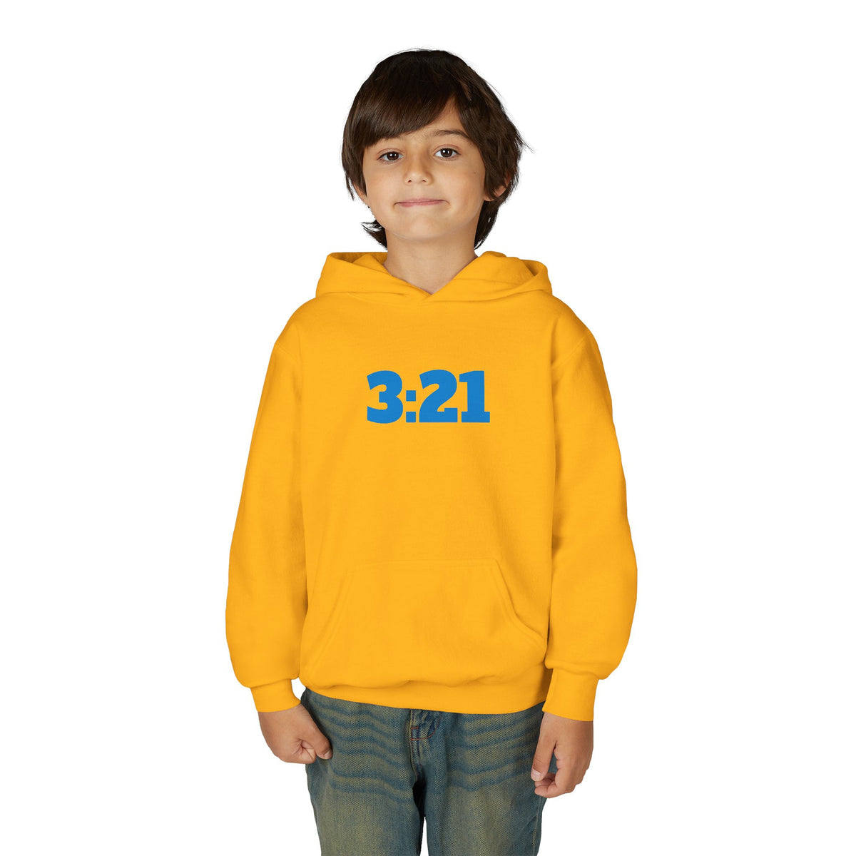 Youth Hoodie — 3:21 DNA Design Kids Pullover with Colorful Double Helix Down Syndrome awareness colors