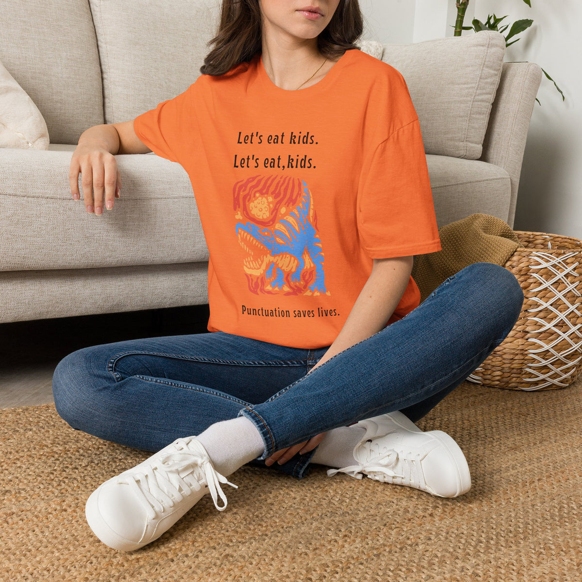 Let's Eat, Kids. T-Shirt — Punctuation Saves Lives Funny Grammar Tee