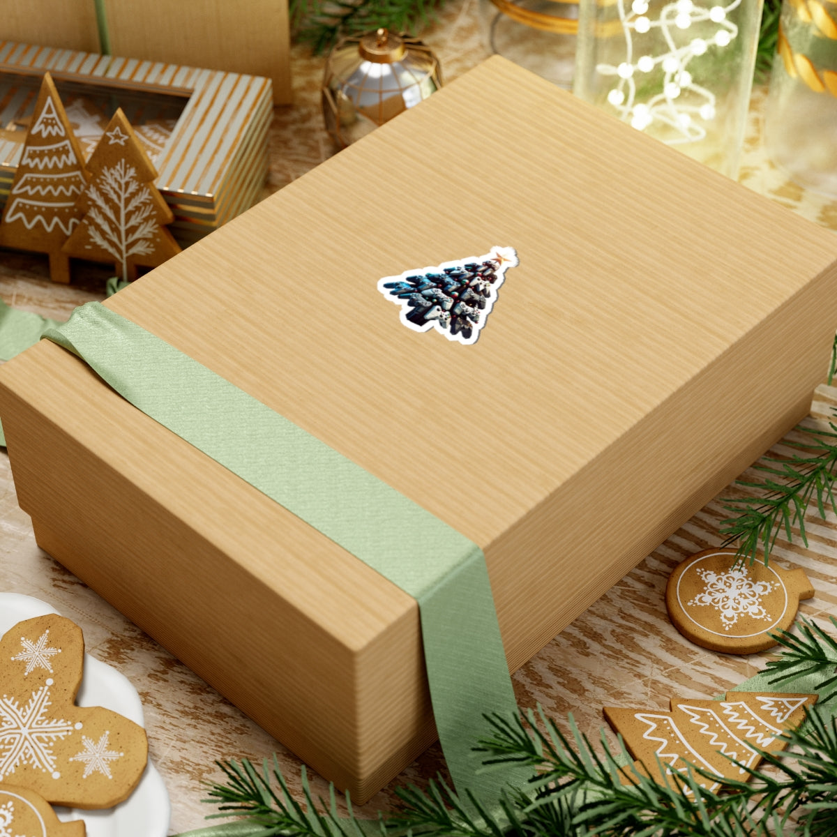 console controller Christmas tree Kiss-Cut Stickers