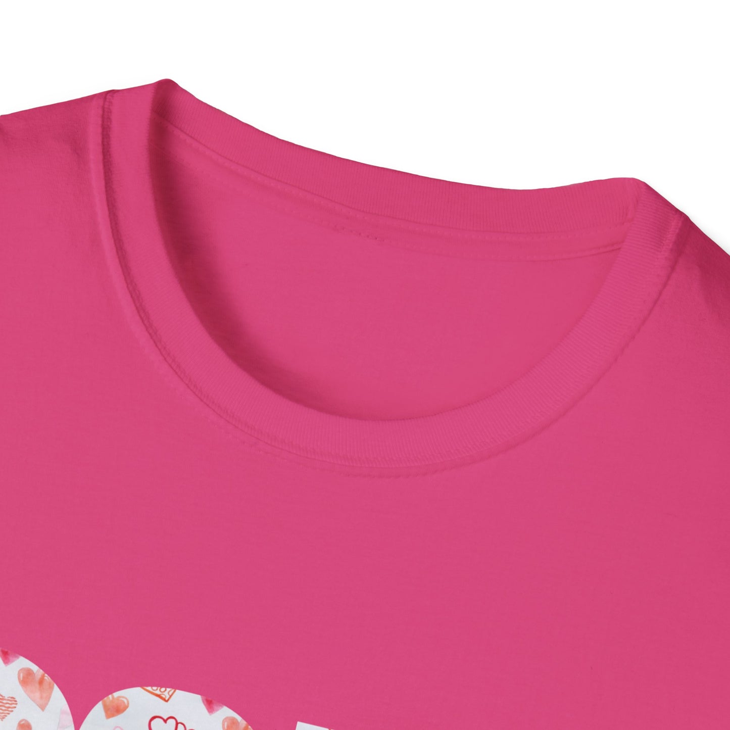 Para heart Text T-Shirt — Pink heart Pattern Graphic Tee