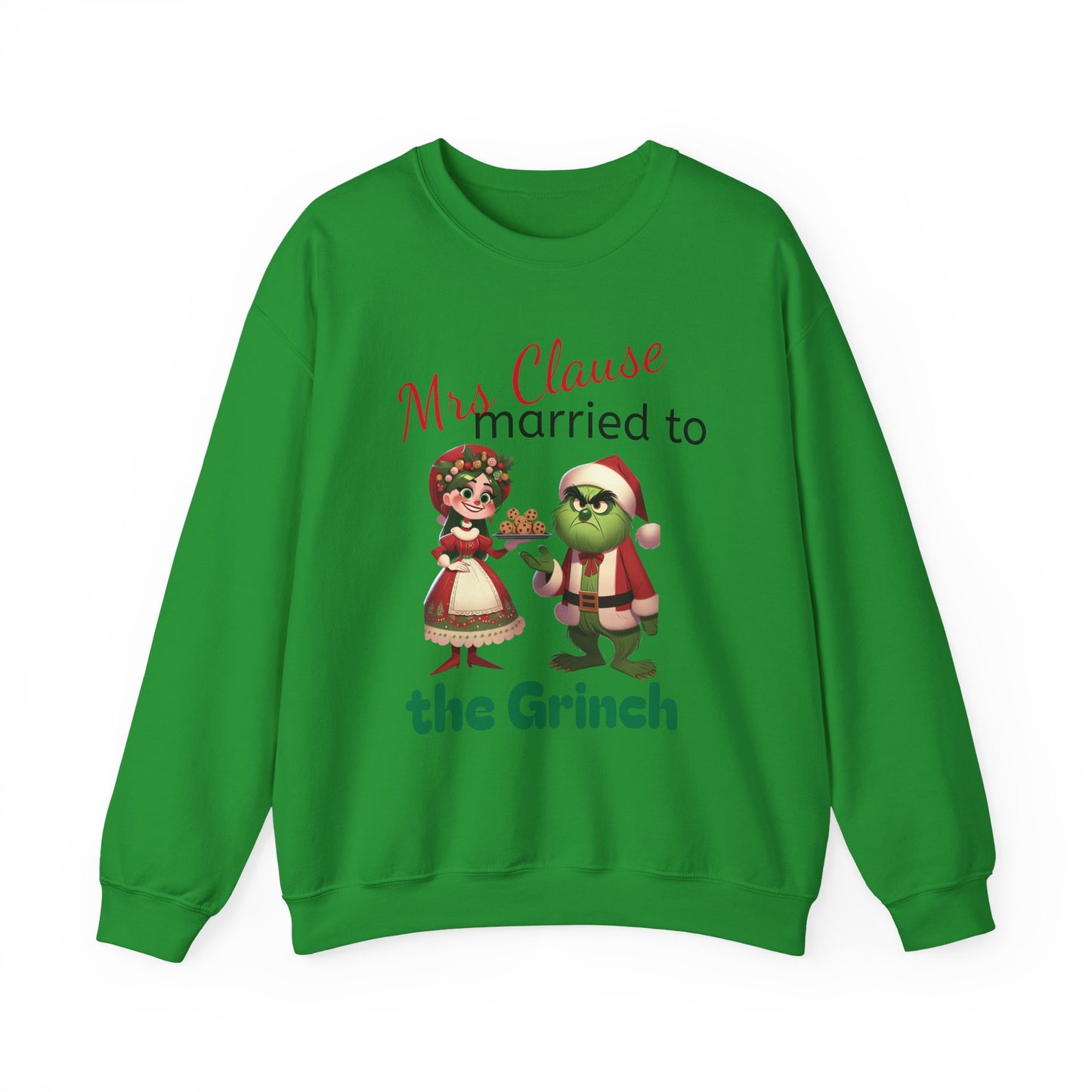 Funny Mrs Clause Married to the Grinch Sweatshirt, Christmas Couples Jumper, Holiday Pullover, Xmas Apparel, Winter Top