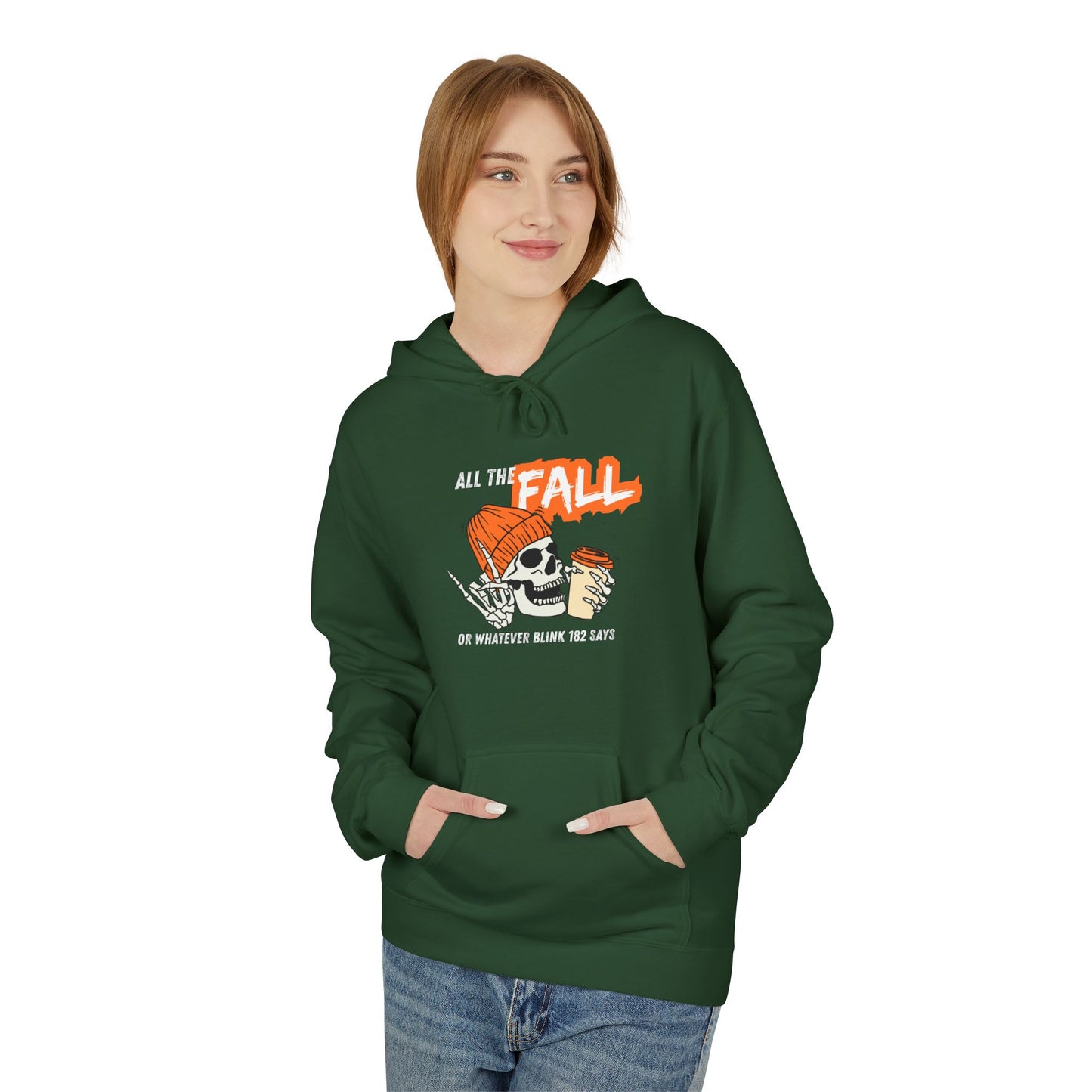 Fall Themed Fleece Hoodie - Cozy Autumn Apparel, Casual Wear, Warm Gift, Seasonal Fashion, Perfect for Bonfires, Thanksgiving