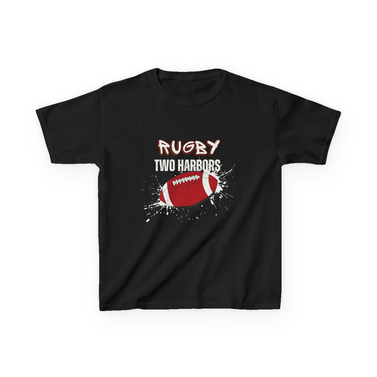Kids Tee — "Rugby Two Harbors" Youth Football Graphic Shirt