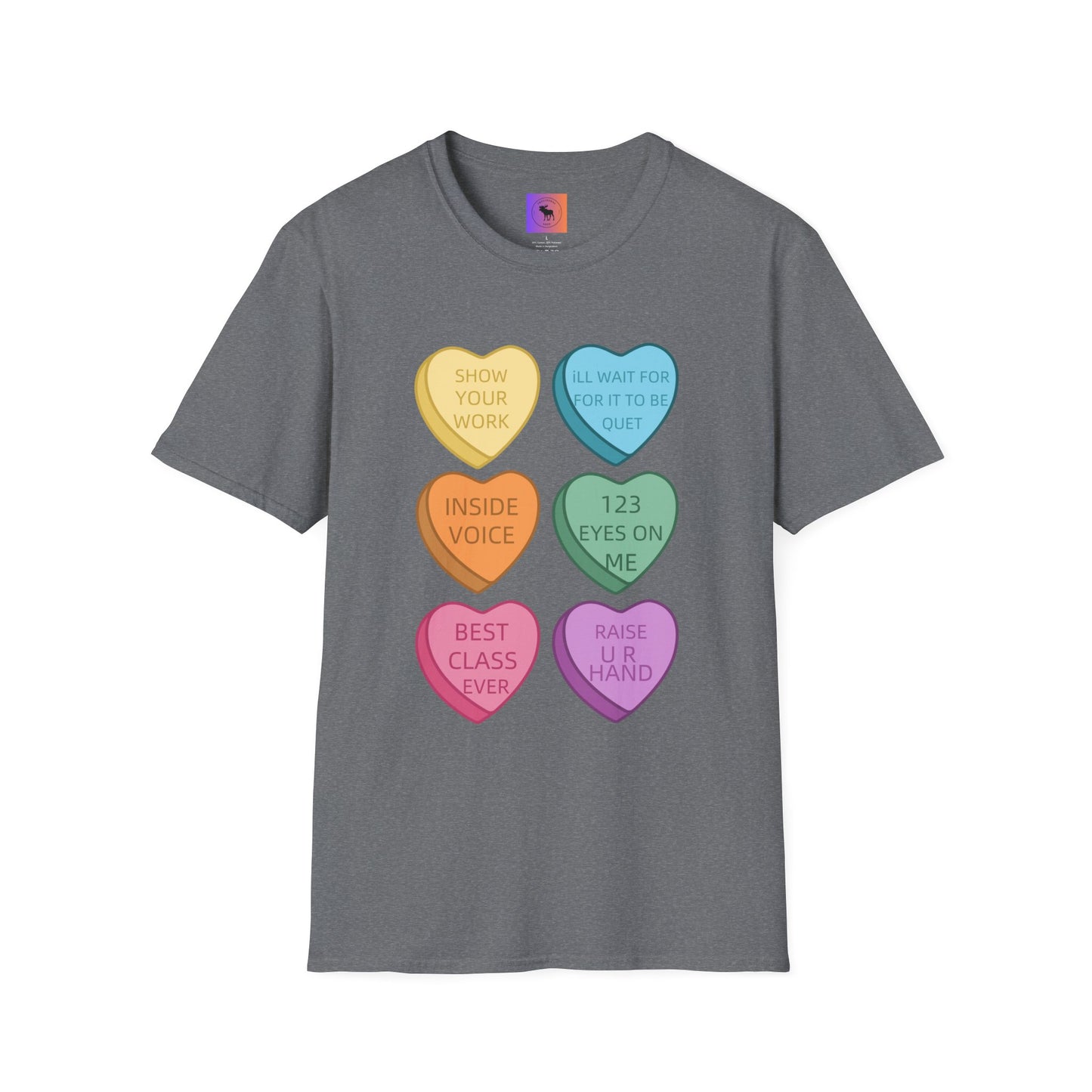 Conversation Heart Teacher Shirt — Funny Classroom Love Notes Tee