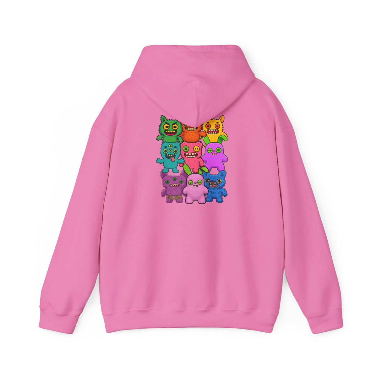 Hoodie Fugglers Colorful Cartoon Monster Crew Graphic Back Print