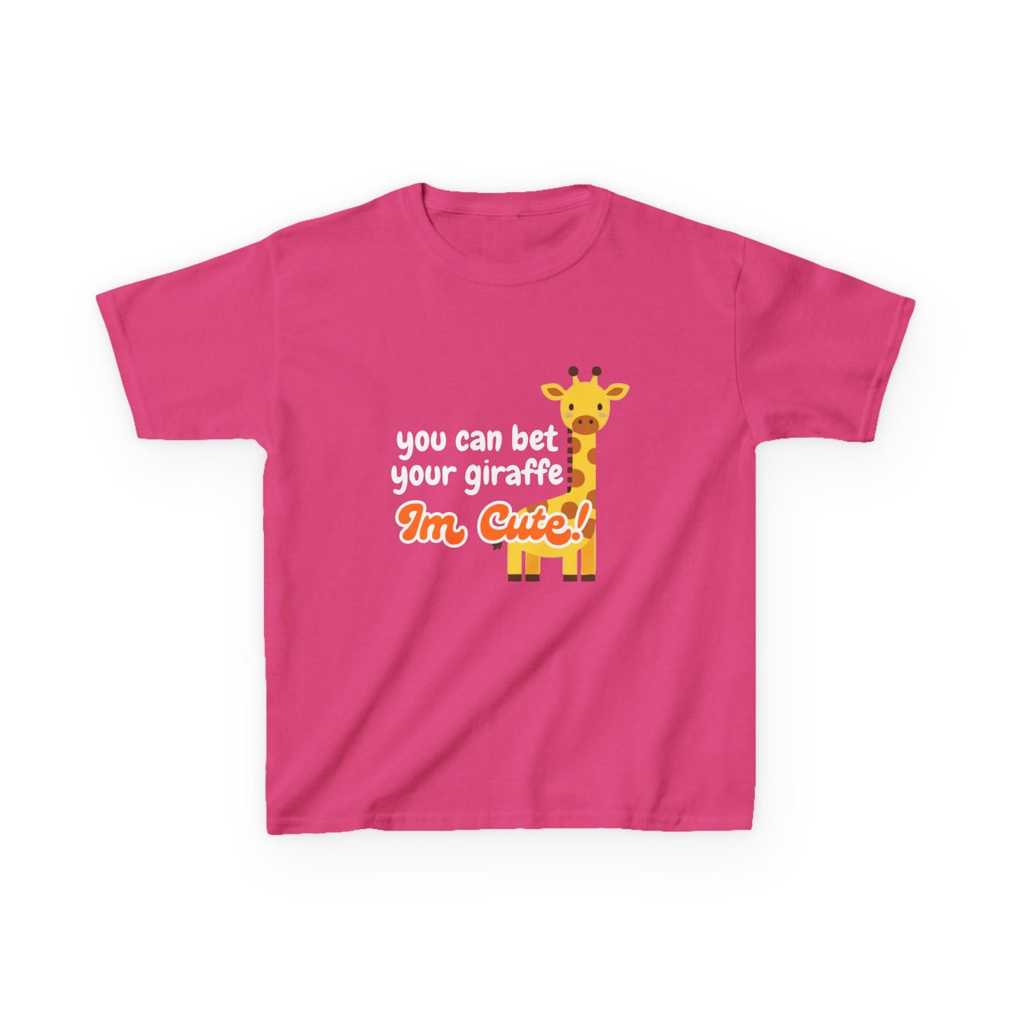 Kids T-Shirt – “You Can Bet Your Giraffe I’m Cute!” Cute Giraffe Graphic Tee for Toddlers
