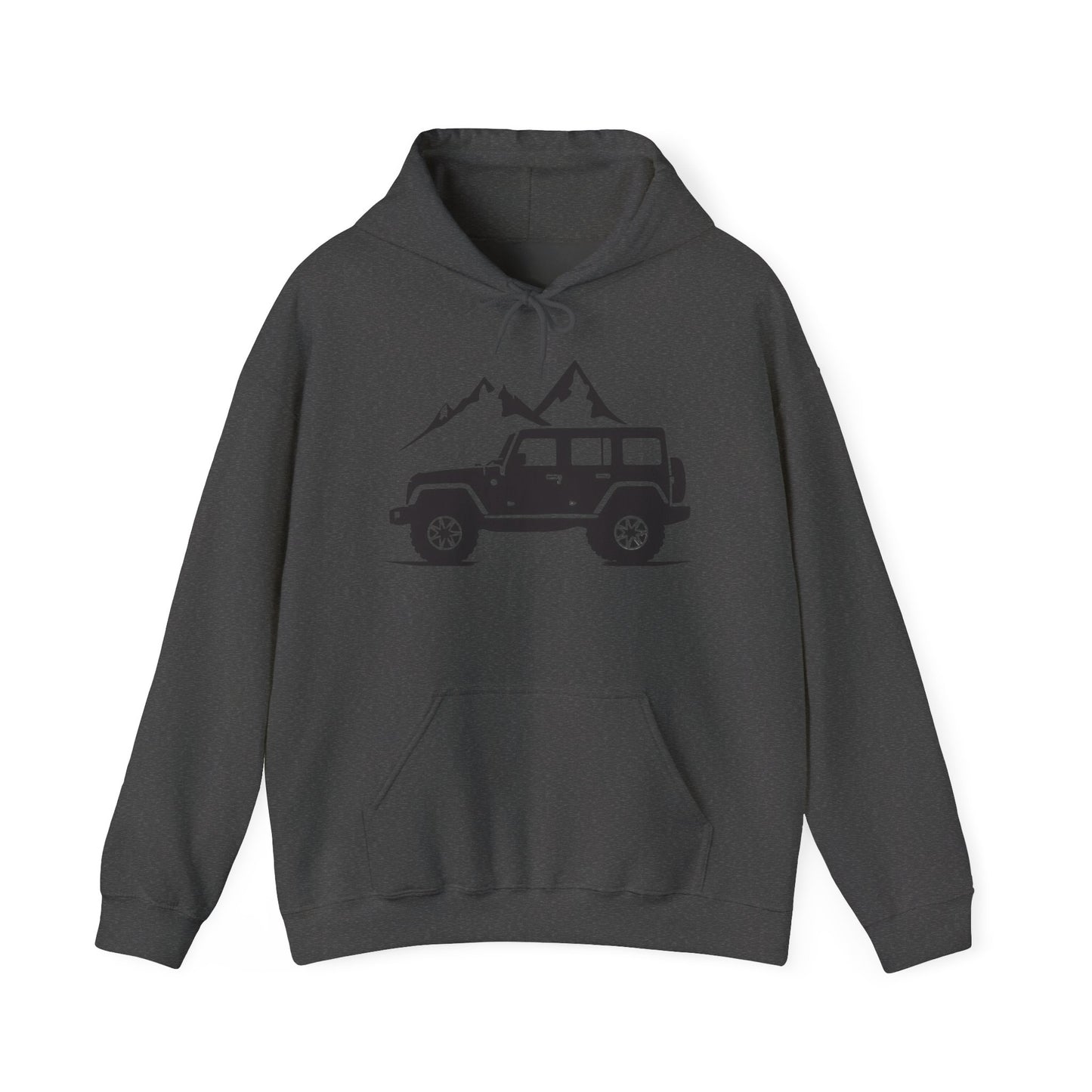 Unisex Heavy Blend™ Hooded Sweatshirt 4x4 mountain, abstract, simple design, minimalist