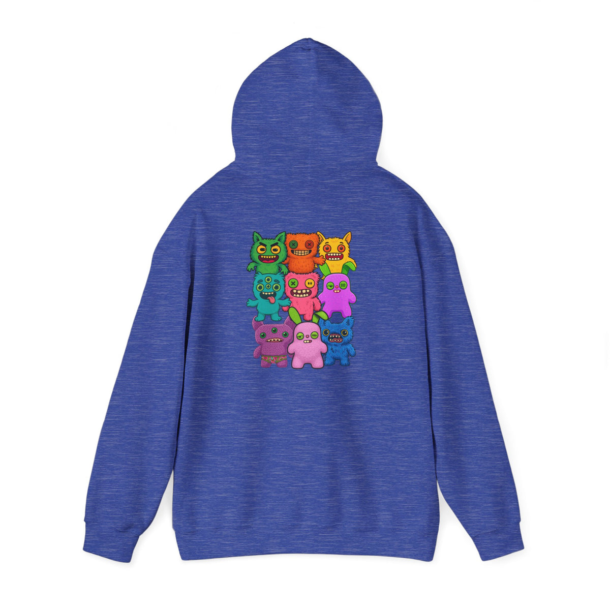 Hoodie Fugglers Colorful Cartoon Monster Crew Graphic Back Print