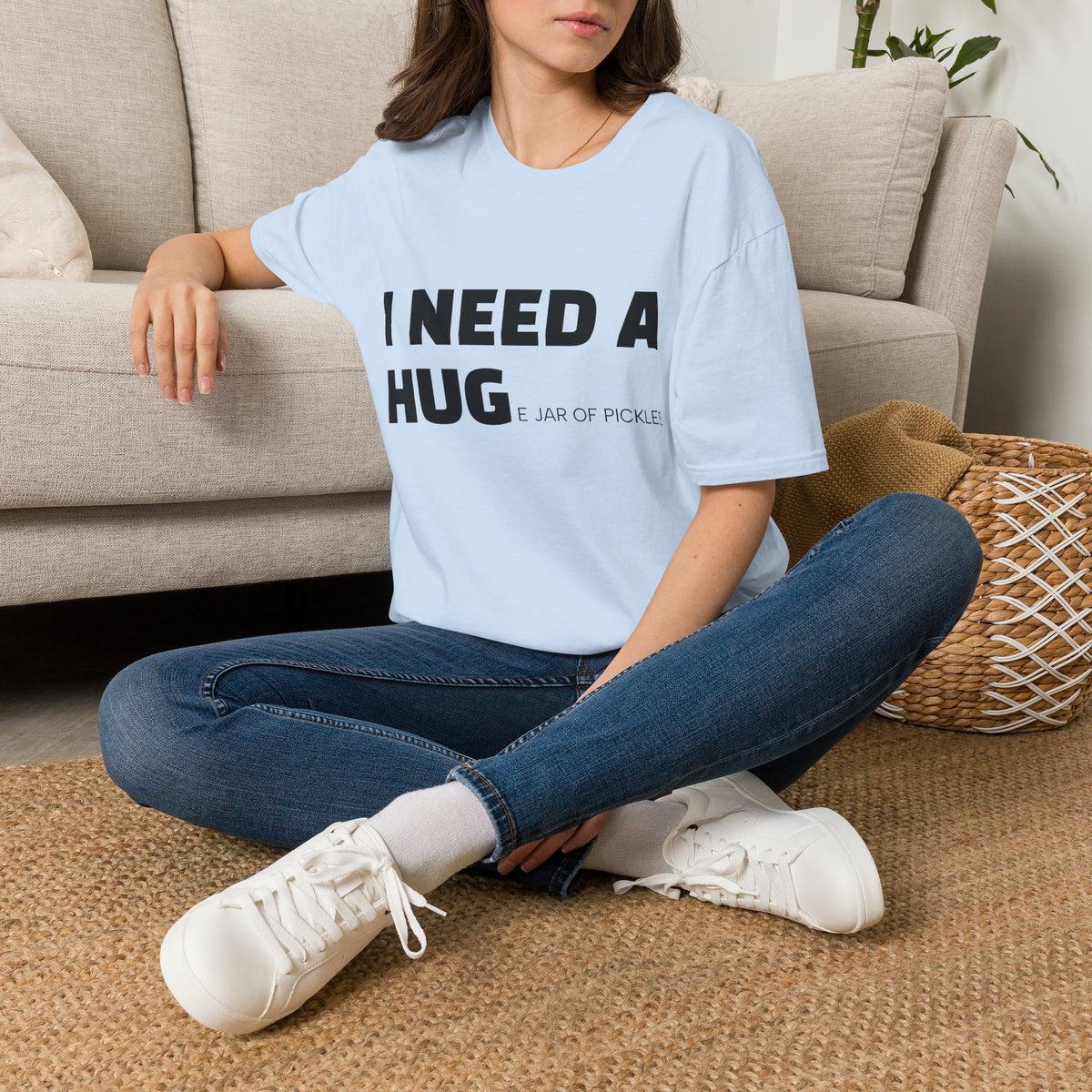 I Need A Hug T-Shirt — Funny "I Need a Hug (or a Jar of Pickles)" Graphic Tee