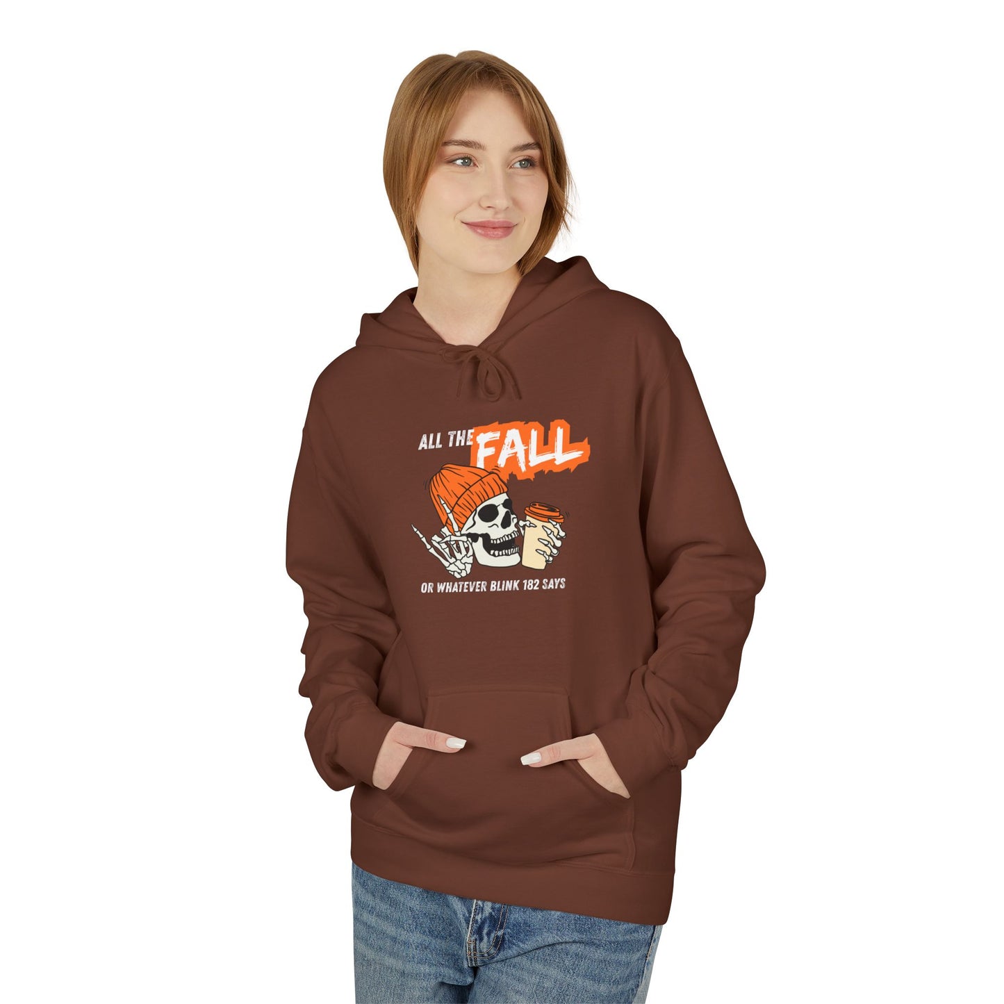 Fall Themed Fleece Hoodie - Cozy Autumn Apparel, Casual Wear, Warm Gift, Seasonal Fashion, Perfect for Bonfires, Thanksgiving